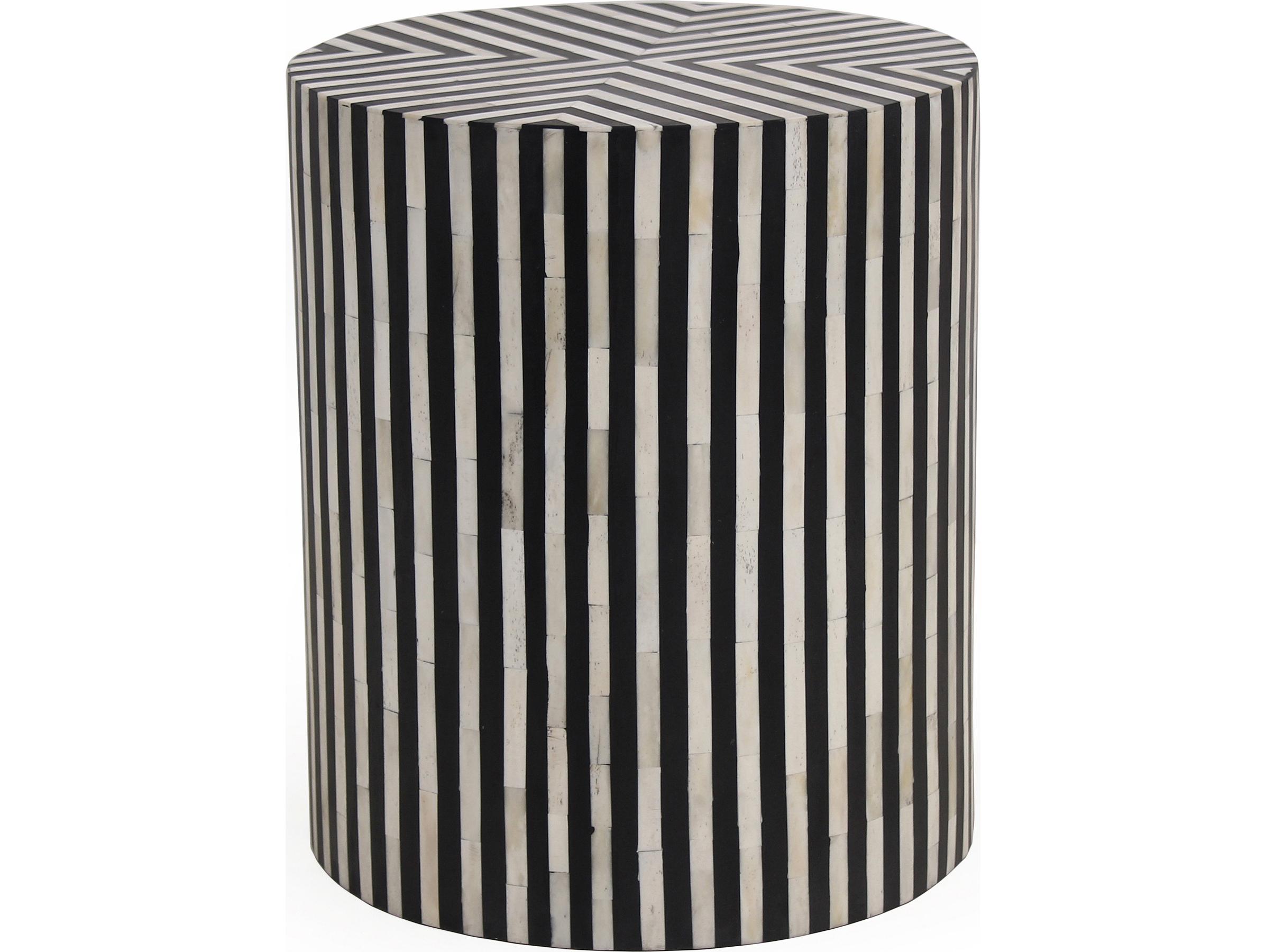 Moe's Home Round White Black End Table