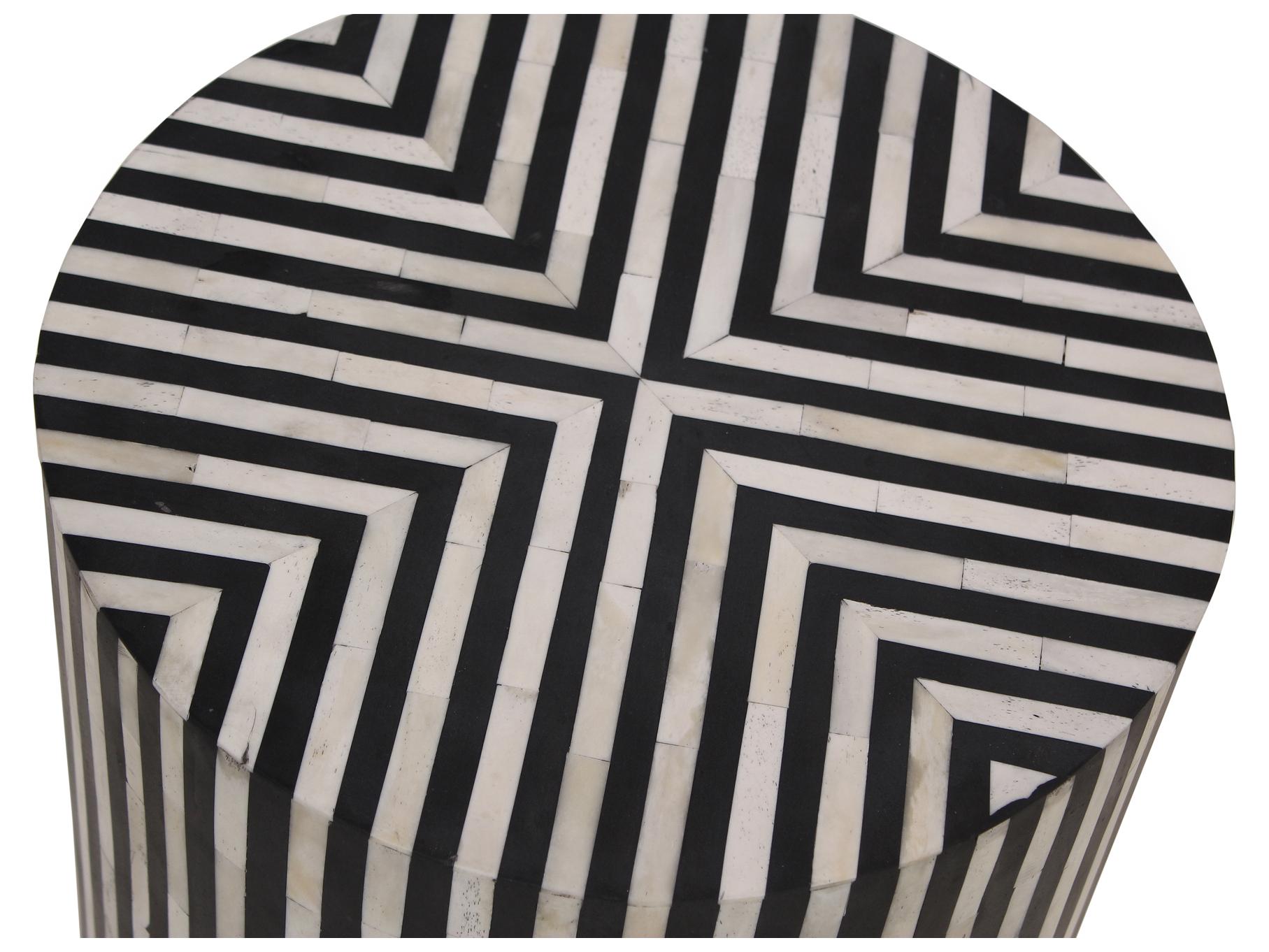 Moe's Home Round White Black End Table