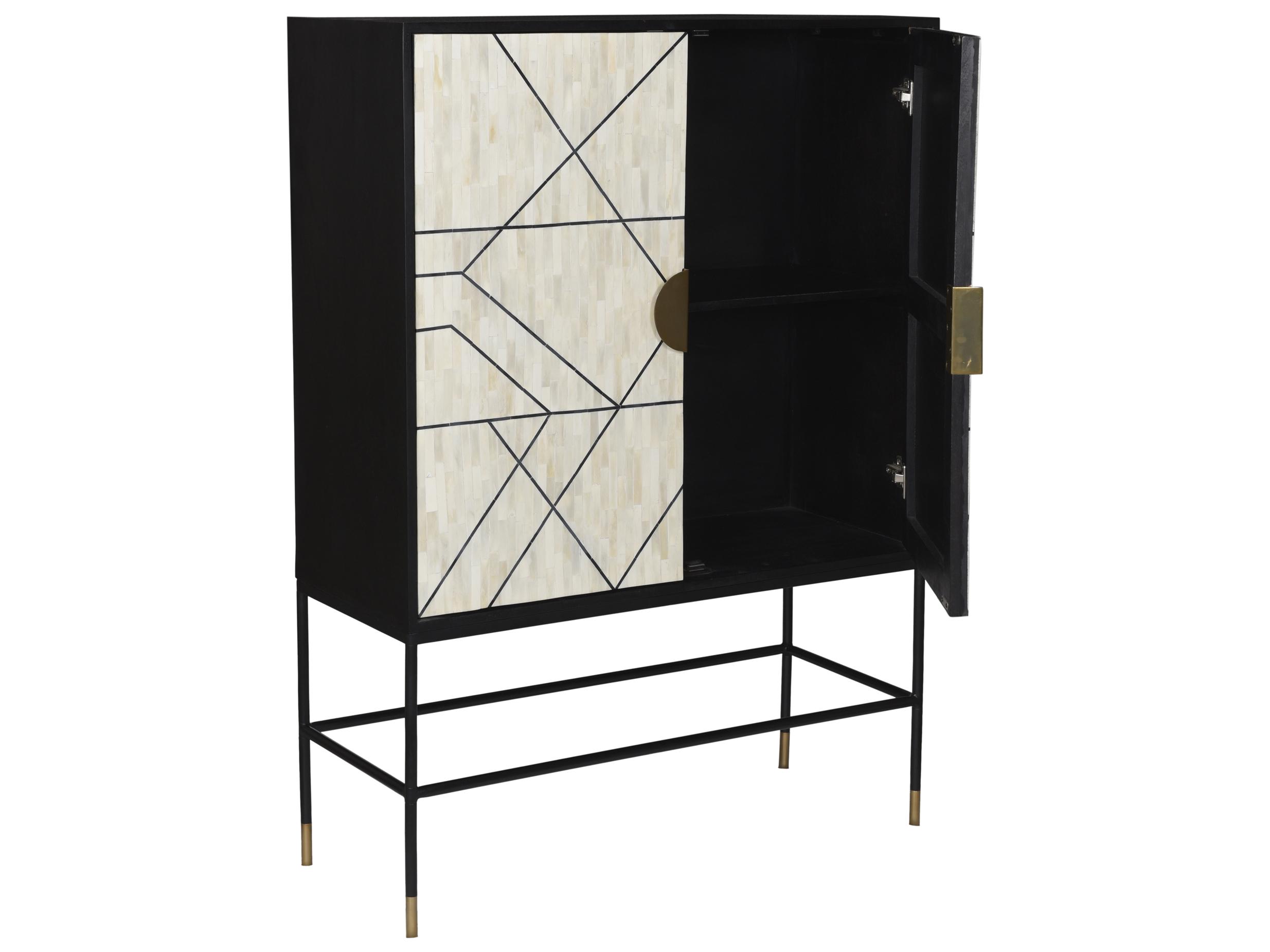 Moe's Home Shaws Cabinet Cream And Black