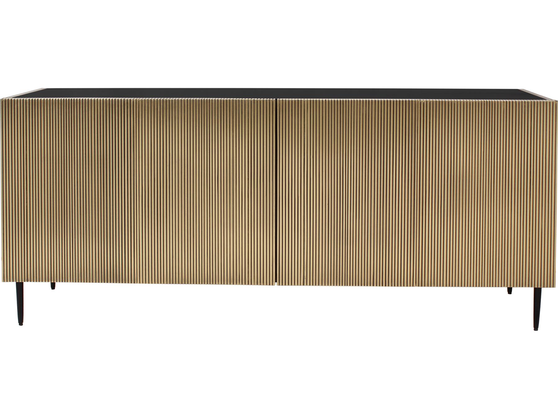 Moe's Home 72" Mango Wood Antique Brass Black Sideboard