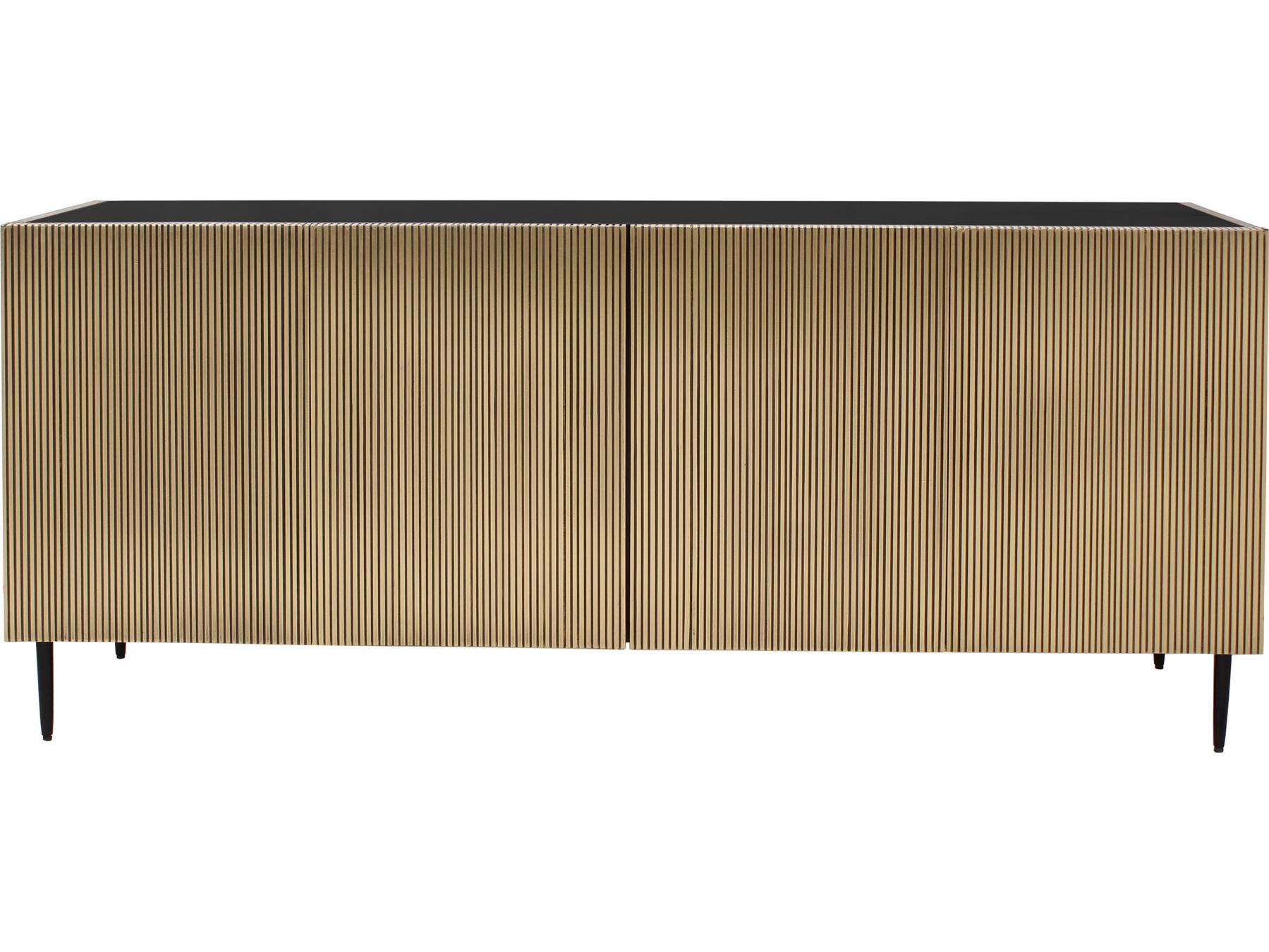 Moe's Home 72" Mango Wood Antique Brass Black Sideboard