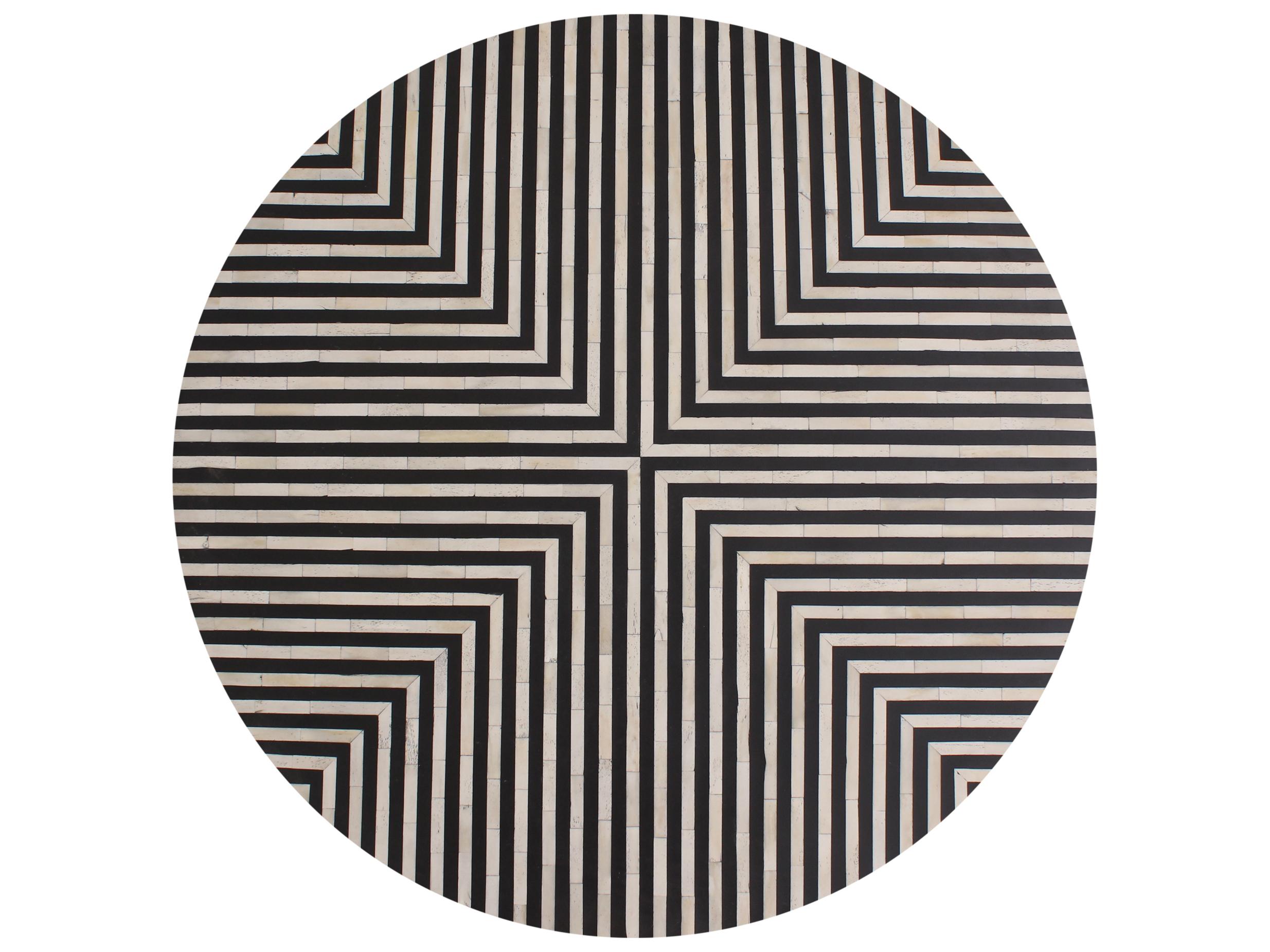 Moe's Home Round Black White Brass Coffee Table