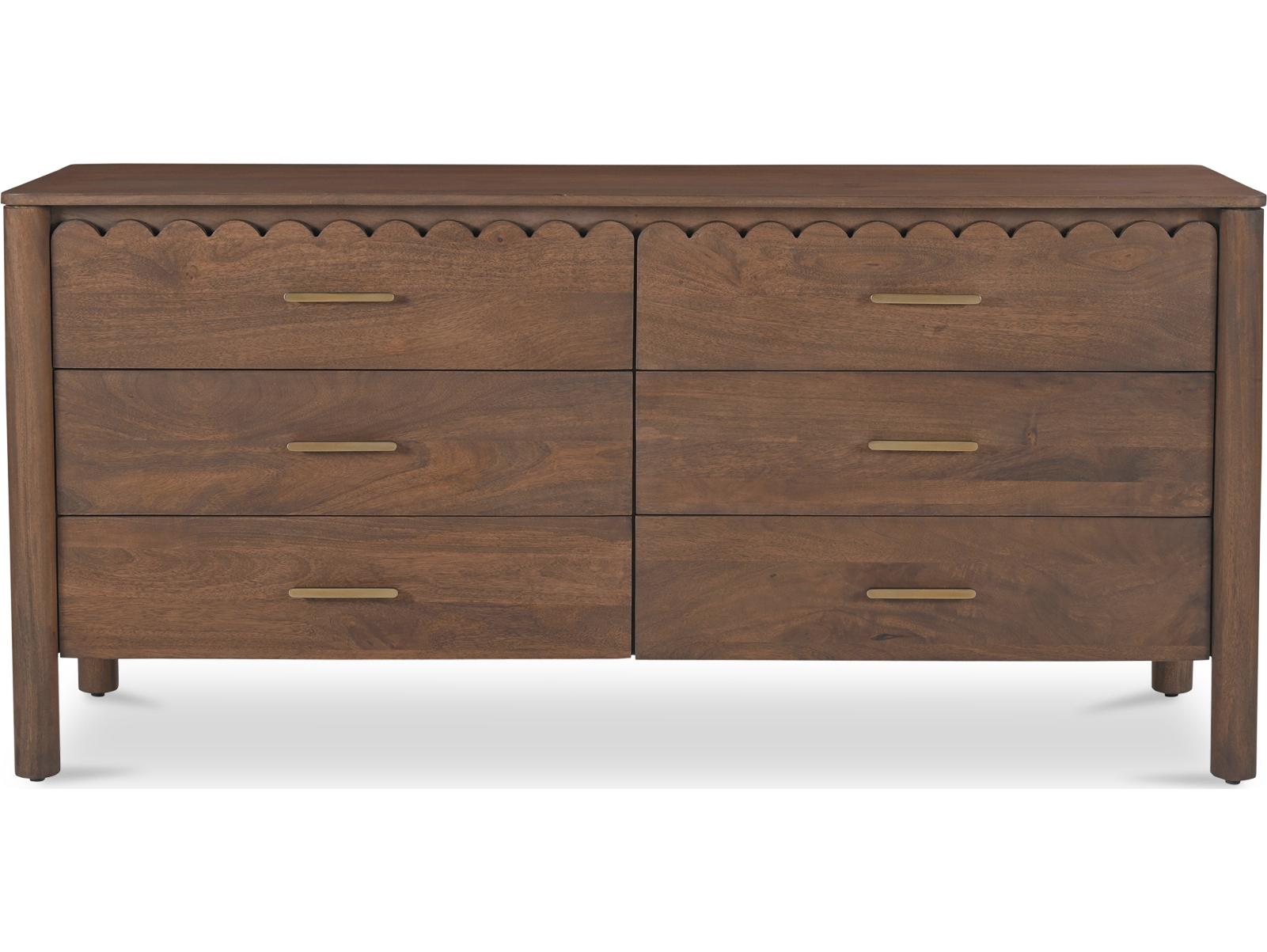 Moe's Home Wiley 6-Drawers Mango Wood Double Dresser