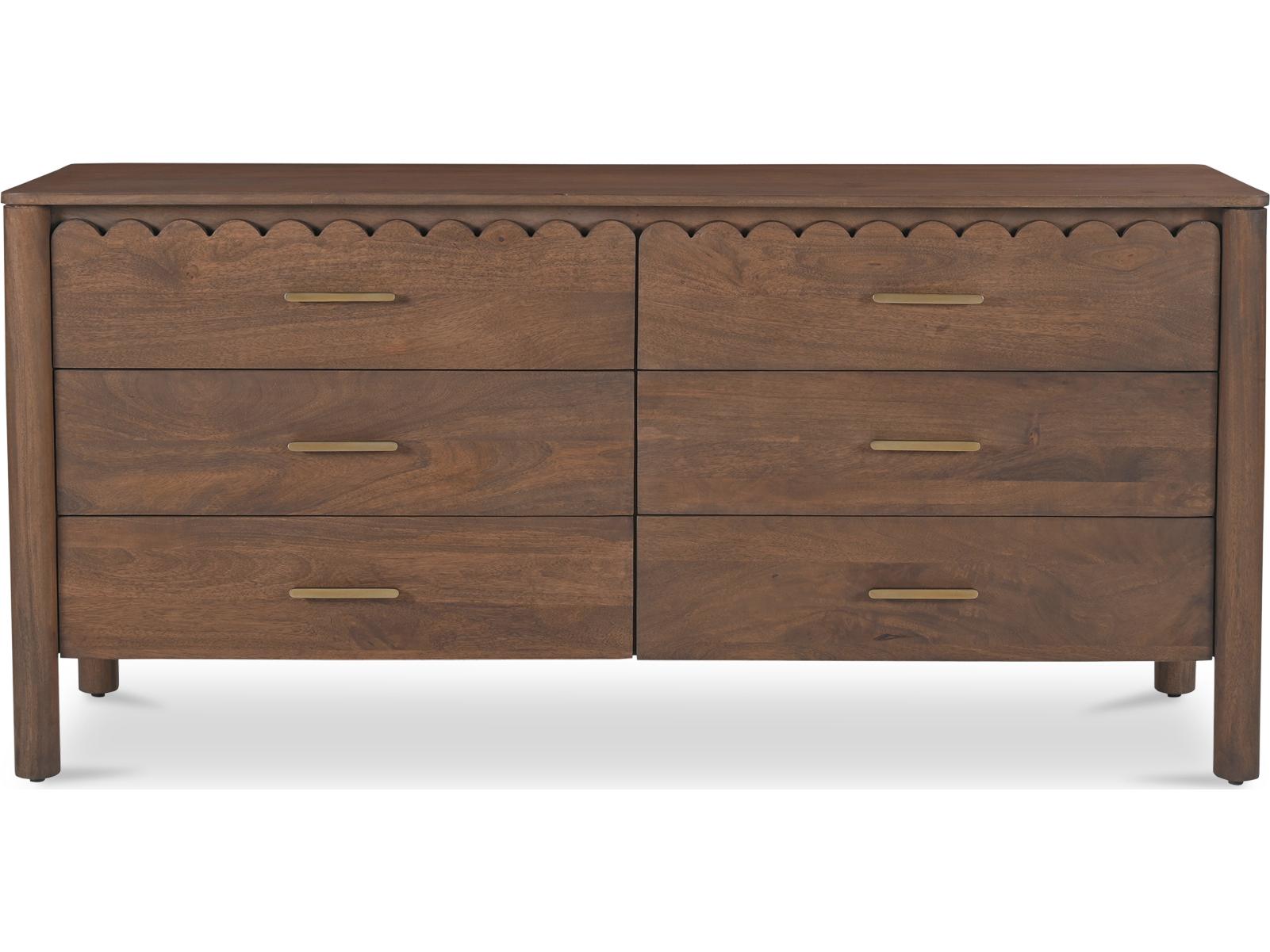 Moe's Home Wiley 6-Drawers Mango Wood Double Dresser