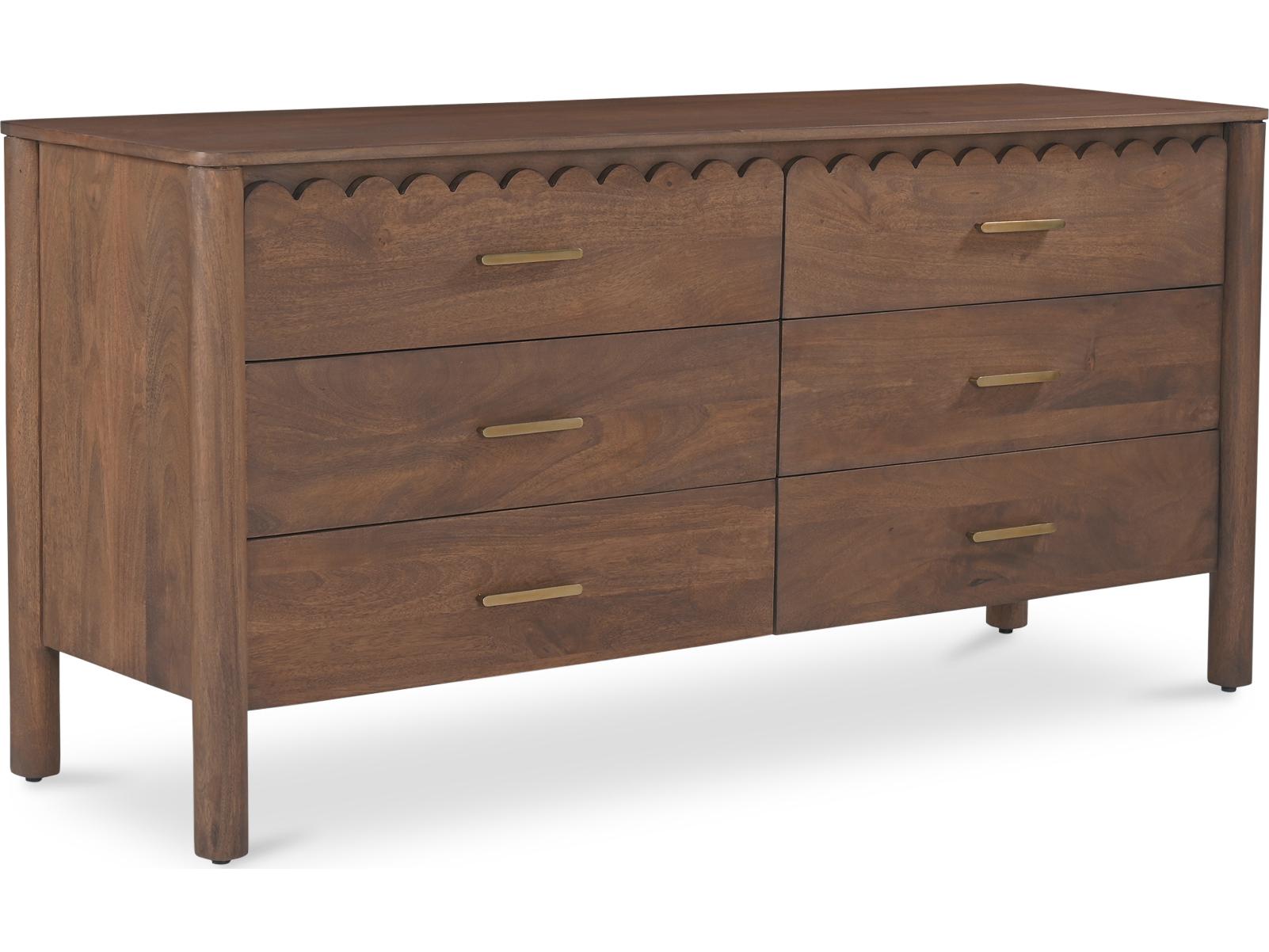 Moe's Home Wiley 6-Drawers Mango Wood Double Dresser