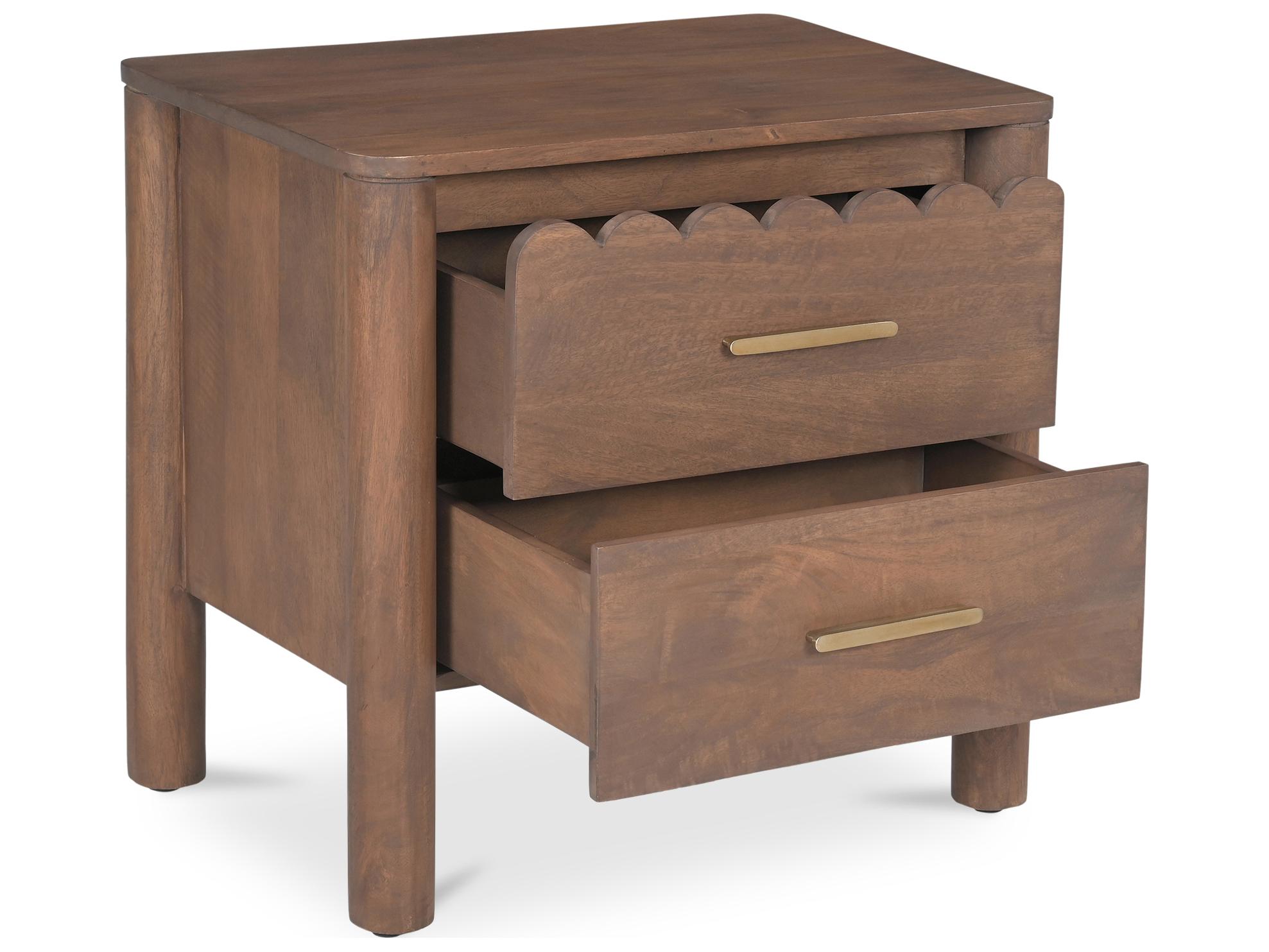 Moe's Home Wiley 2-Drawers Mango Wood Nightstand