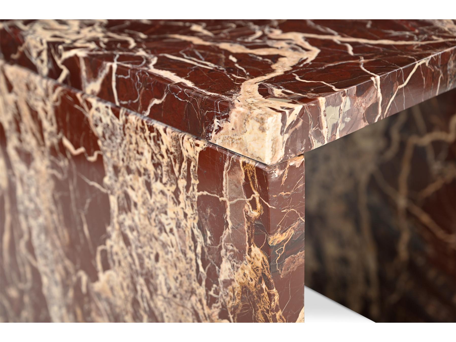 Moe's Home Rosa Accent Table Rosso Levanto Marble