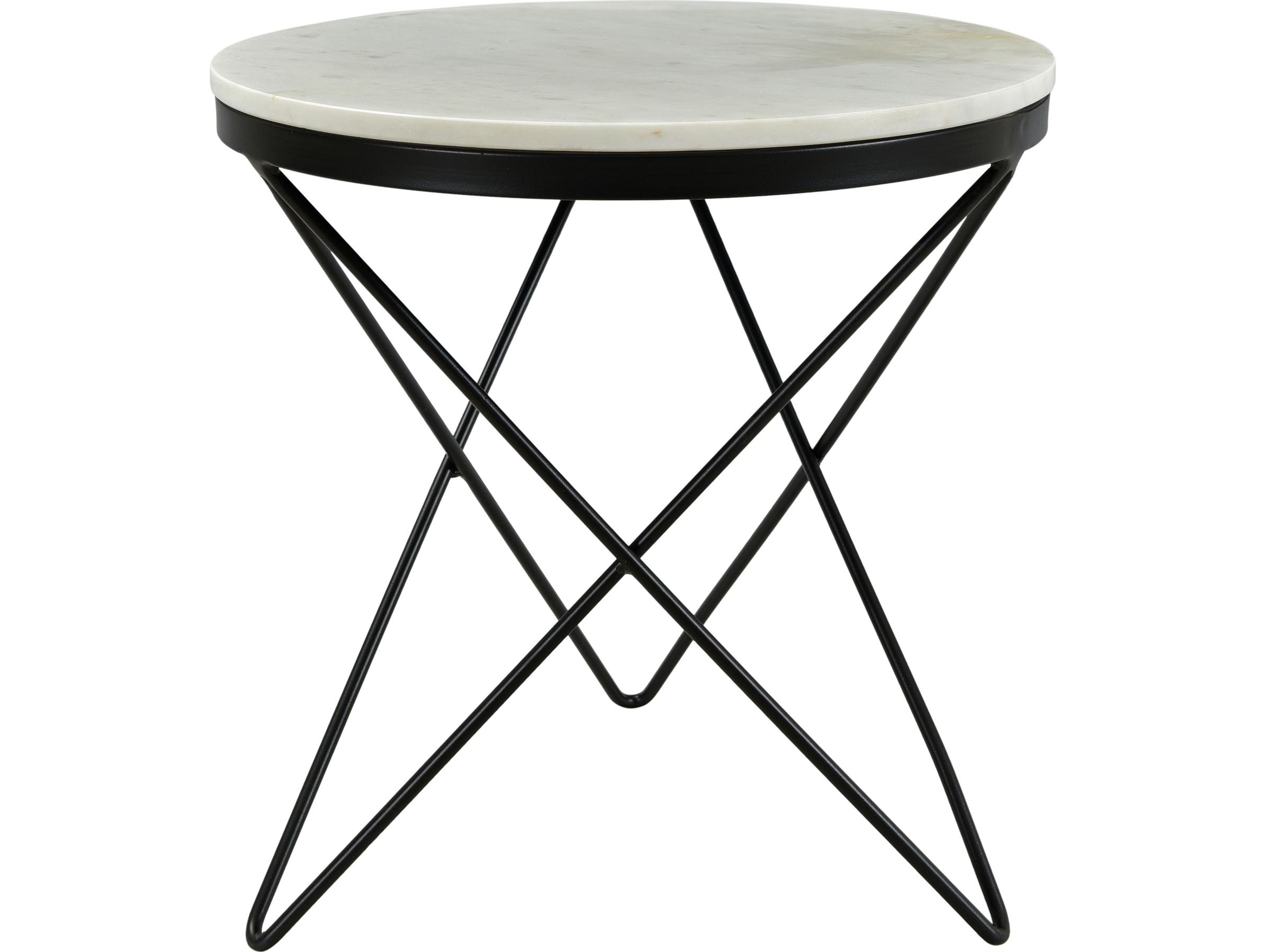 Moe's Home Haley Round Marble Black End Table
