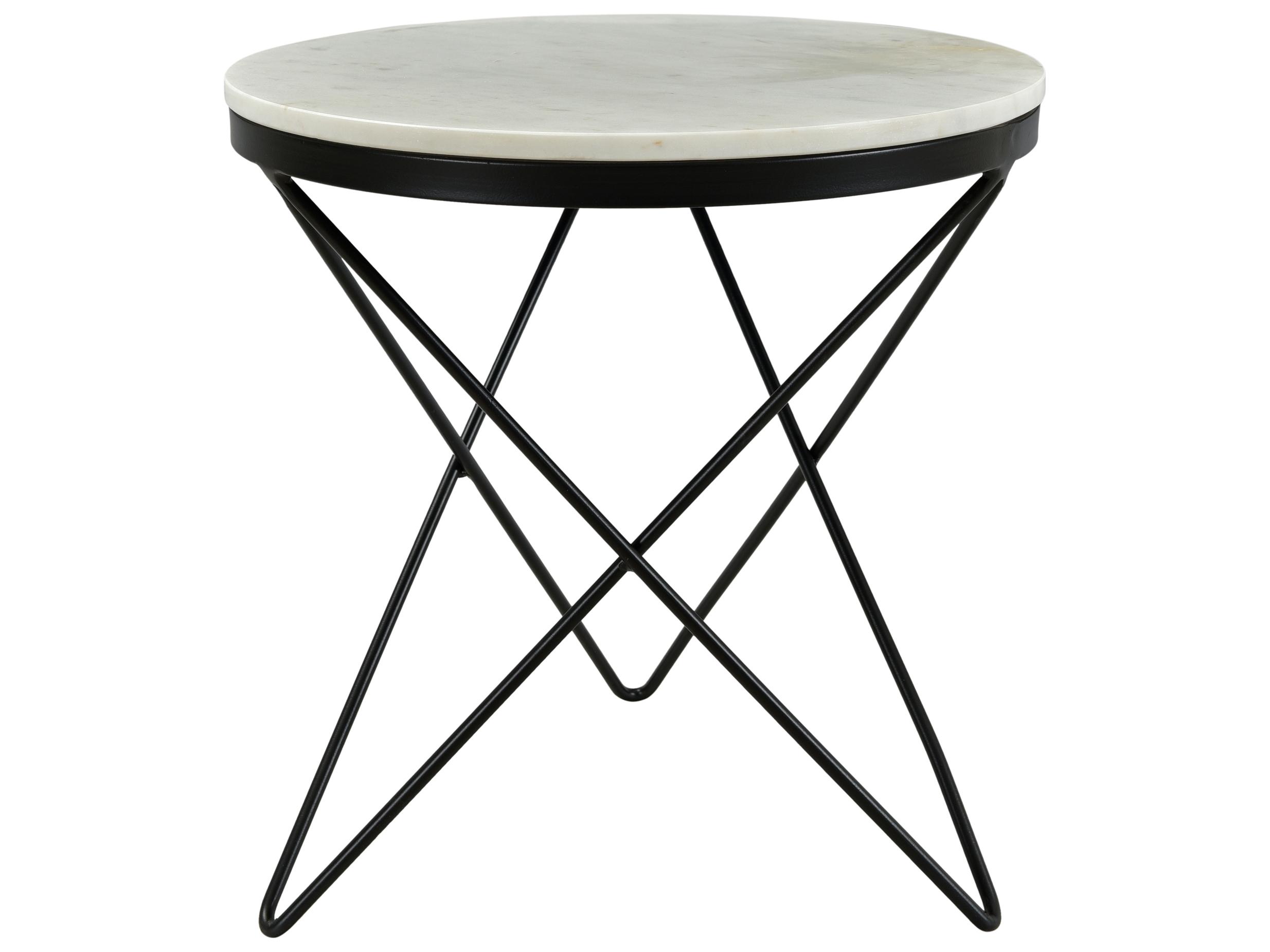 Moe's Home Haley Round Marble Black End Table