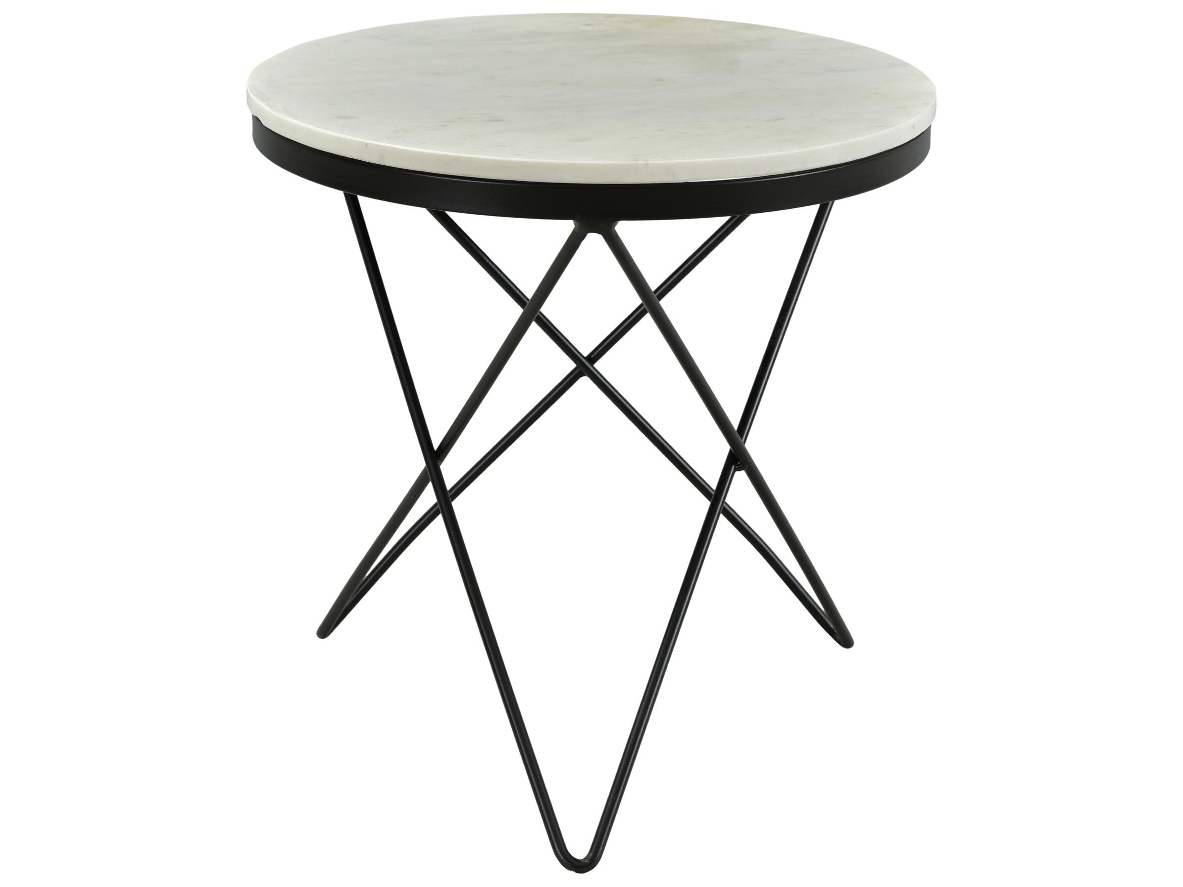 Moe's Home Haley Round Marble Black End Table