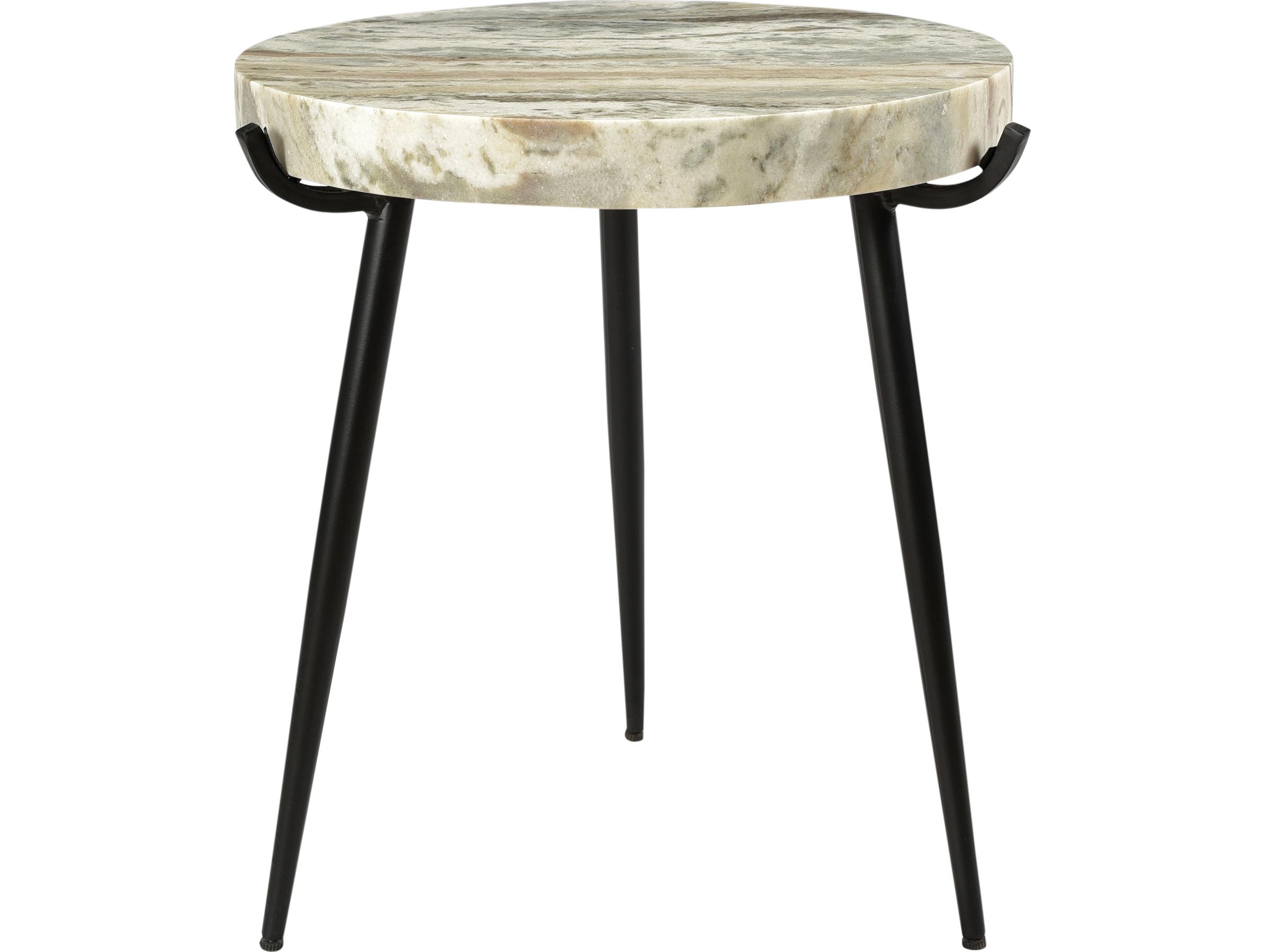 Moe's Home Round Marble Light Brown End Table
