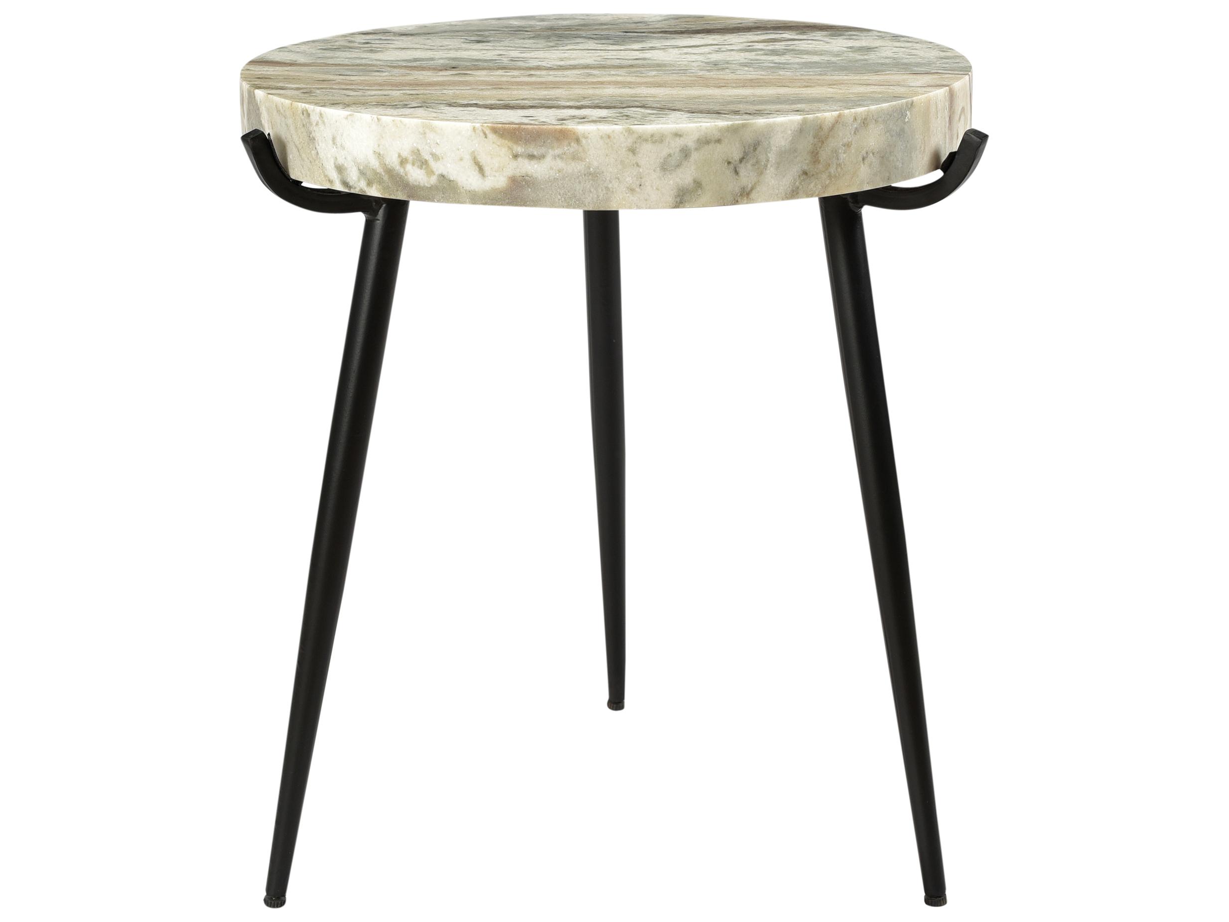 Moe's Home Round Marble Light Brown End Table