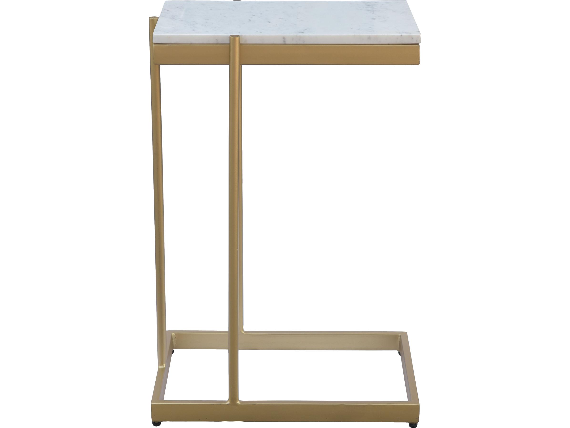 Moe's Home Rectangular White Marble Gold End Table