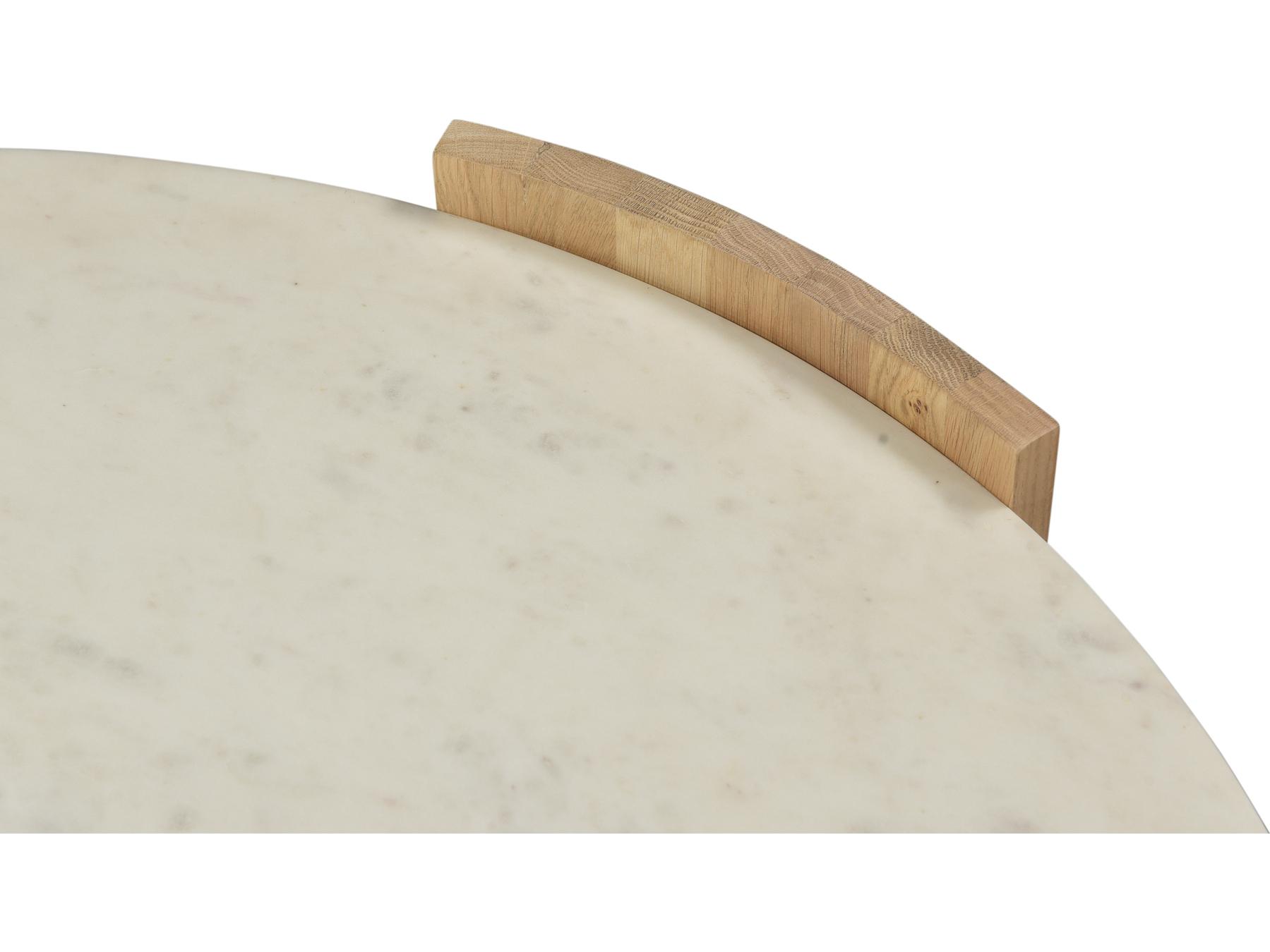 Moe's Home Dala Round Banswara White Marble Natural Coffee Table