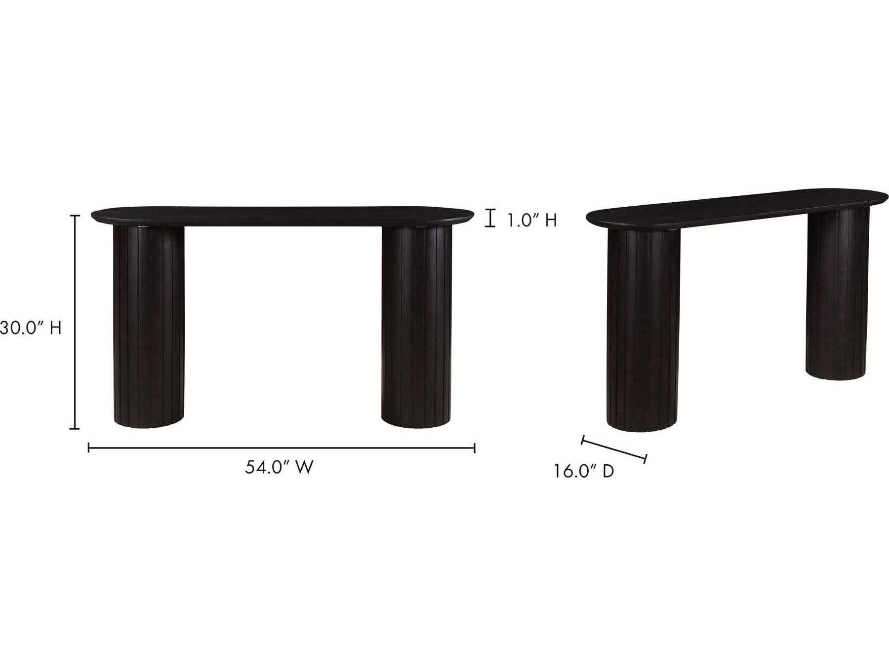 Moe's Home Povera Oval Wood Black Console Table