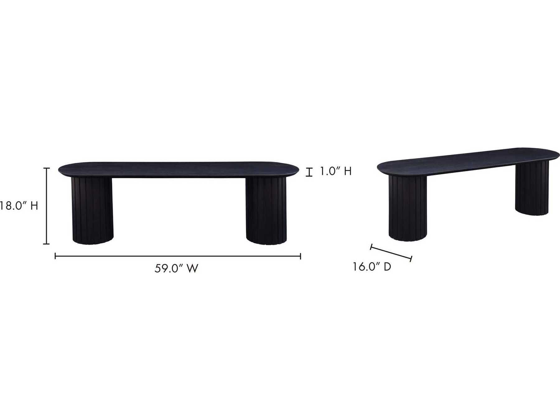 Moe's Home Povera Black Accent Bench