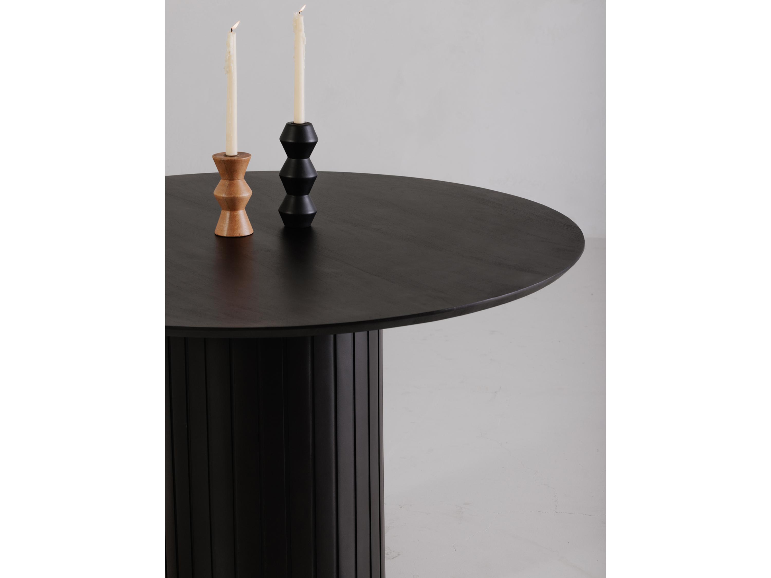Moe's Home Povera Round Wood Black Dining Table