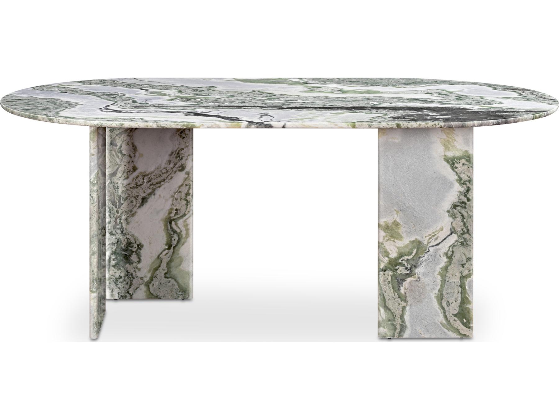 Moe's Home Celia Oval Dining Table Green Onyx Marble
