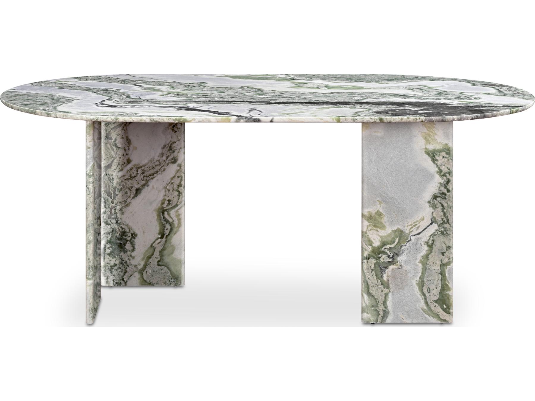Moe's Home Celia Oval Dining Table Green Onyx Marble