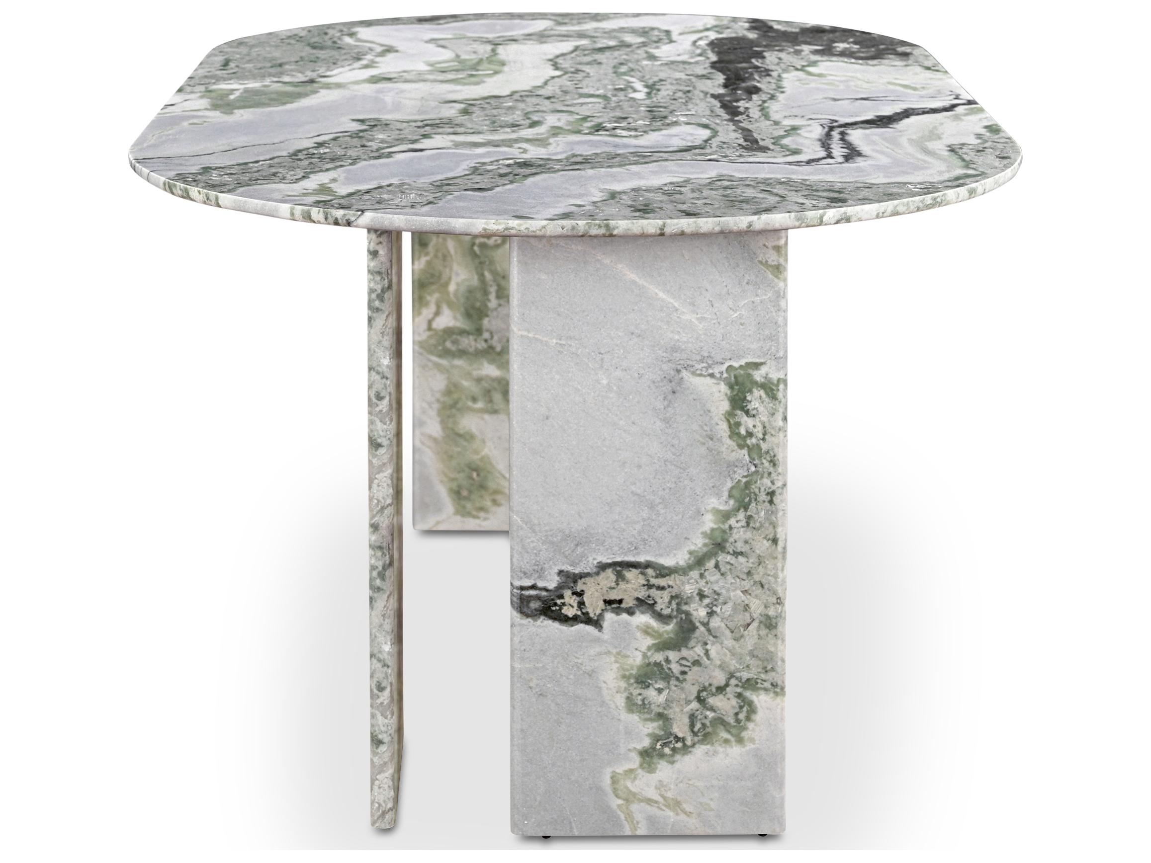 Moe's Home Celia Oval Dining Table Green Onyx Marble