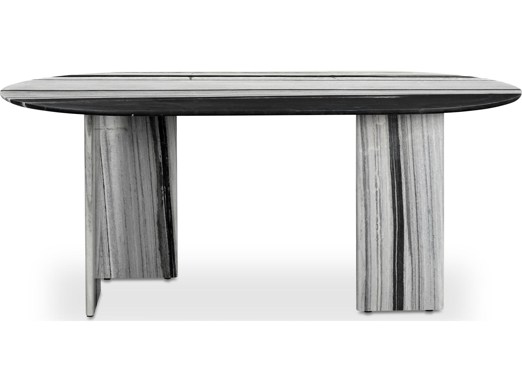 Moe's Home Celia Oval Dining Table Panda Marble