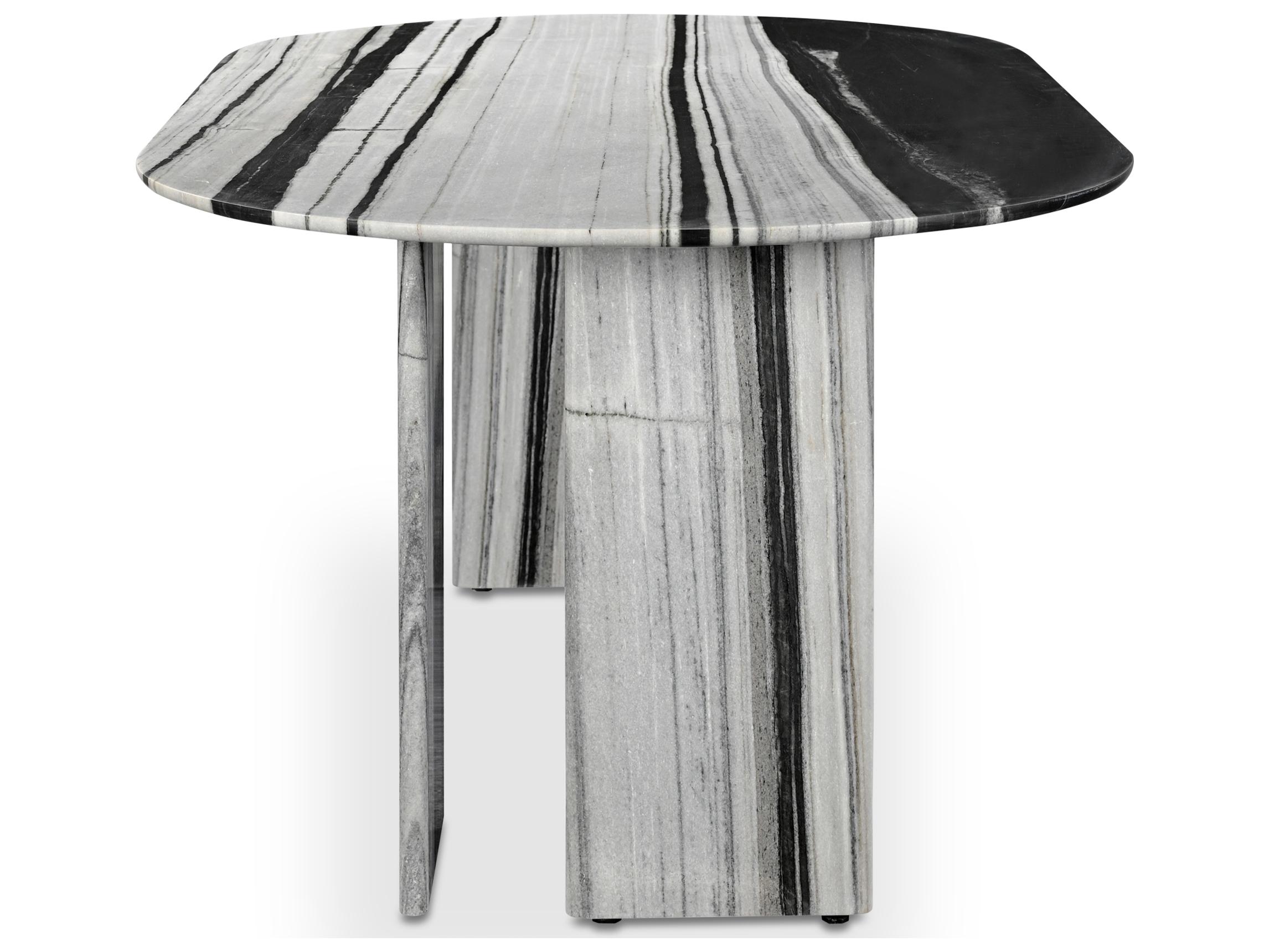 Moe's Home Celia Oval Dining Table Panda Marble