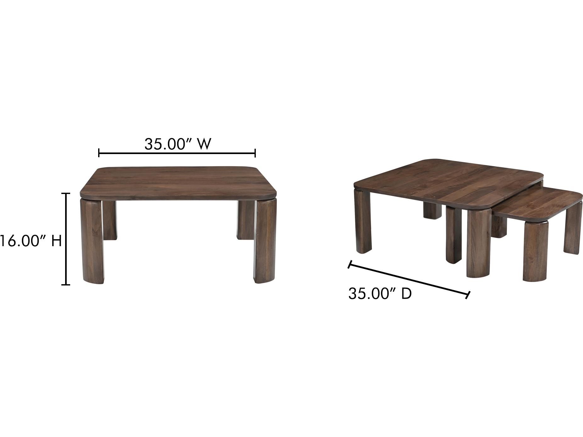 Moe's Home Bailey Square Wood Nesting Coffee Table