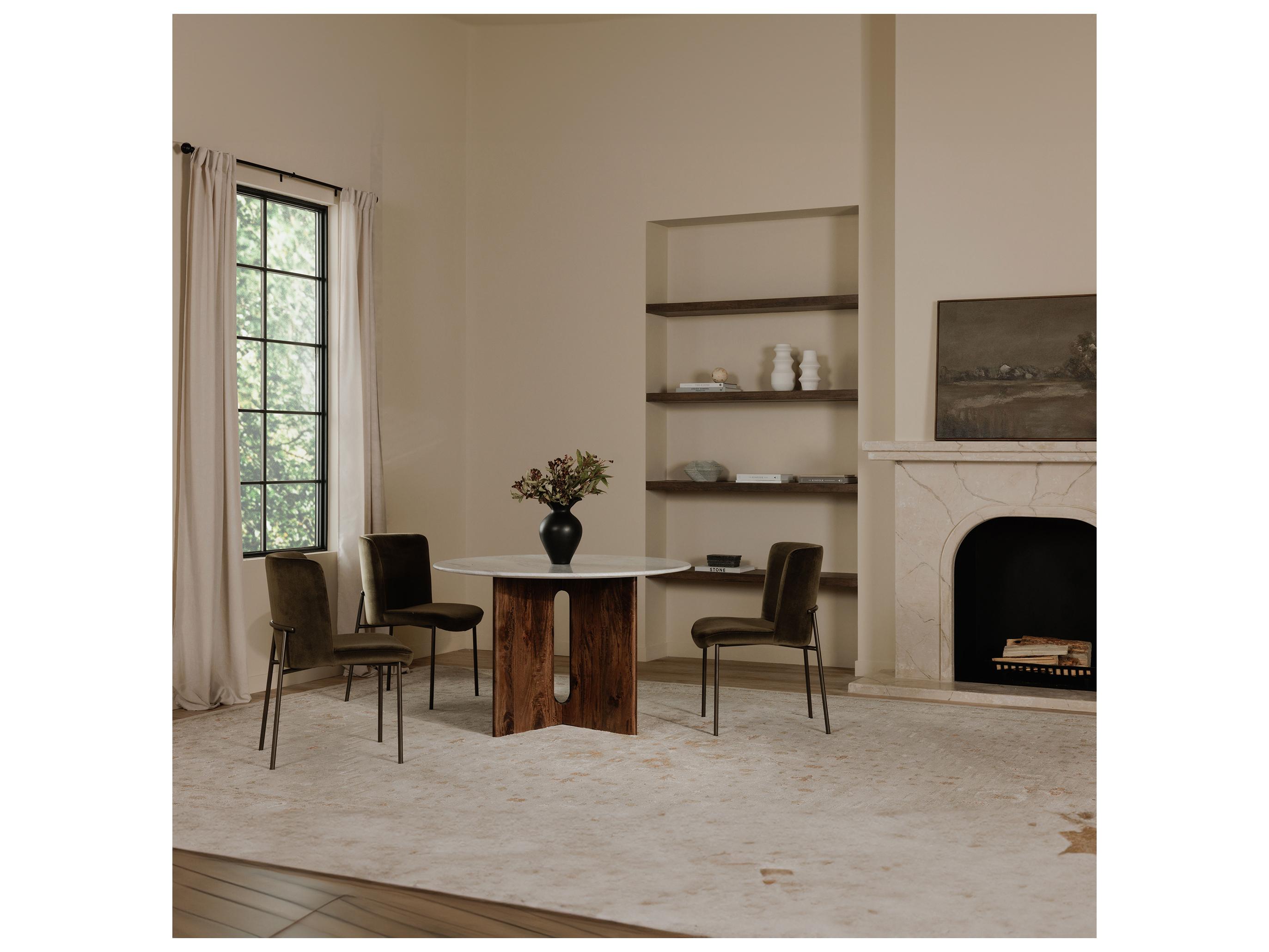 Moe's Home Stanley Round Marble Dining Table