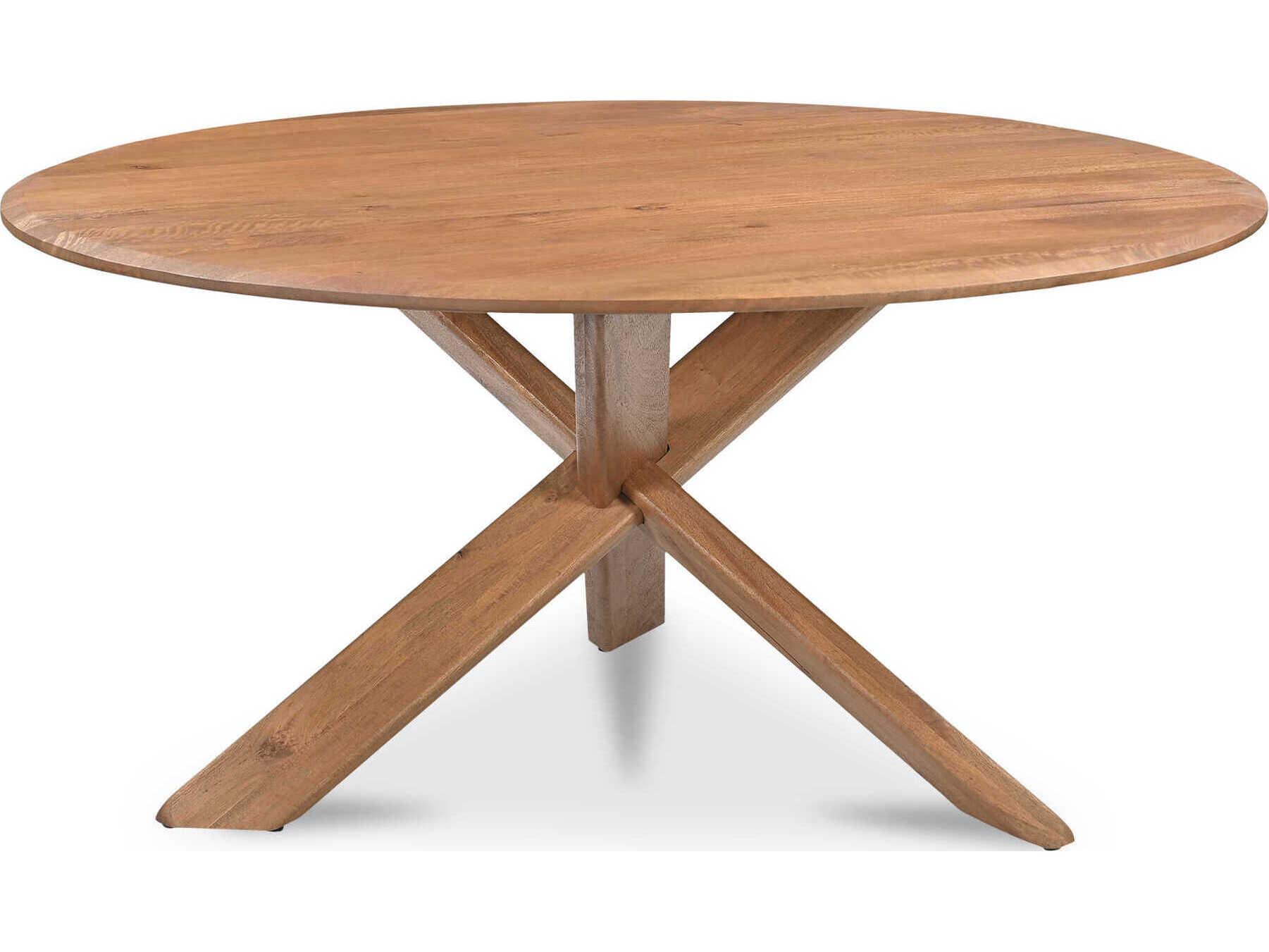 Moe's Home Wesley Round Wood Brown Dining Table