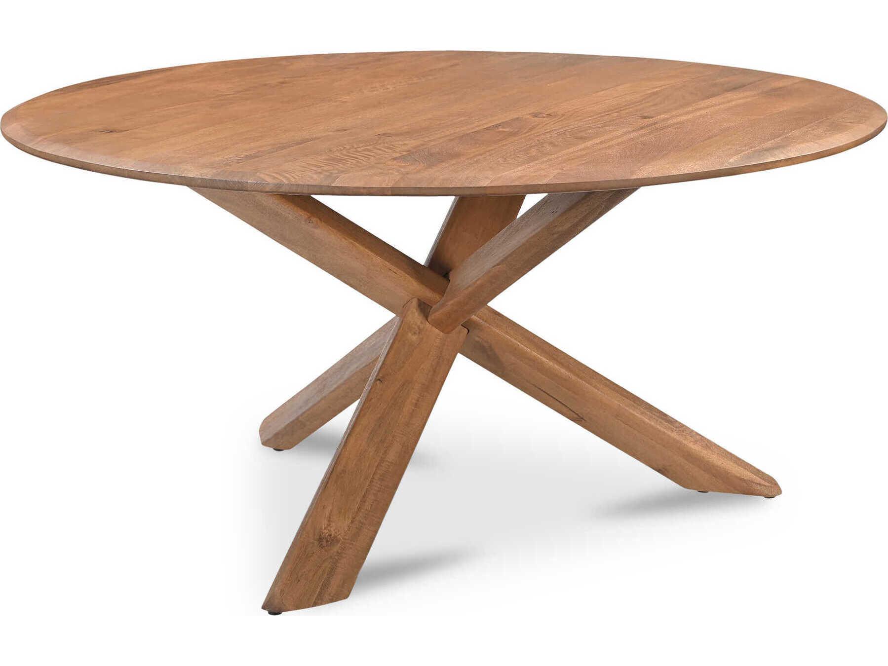 Moe's Home Wesley Round Wood Brown Dining Table