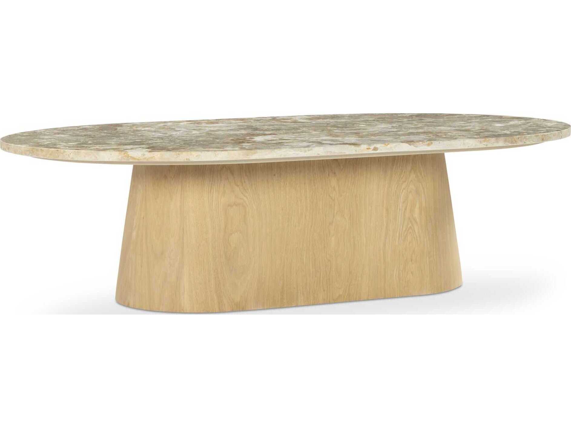 Moe's Home Carly Oval Marble Beige Coffee Table