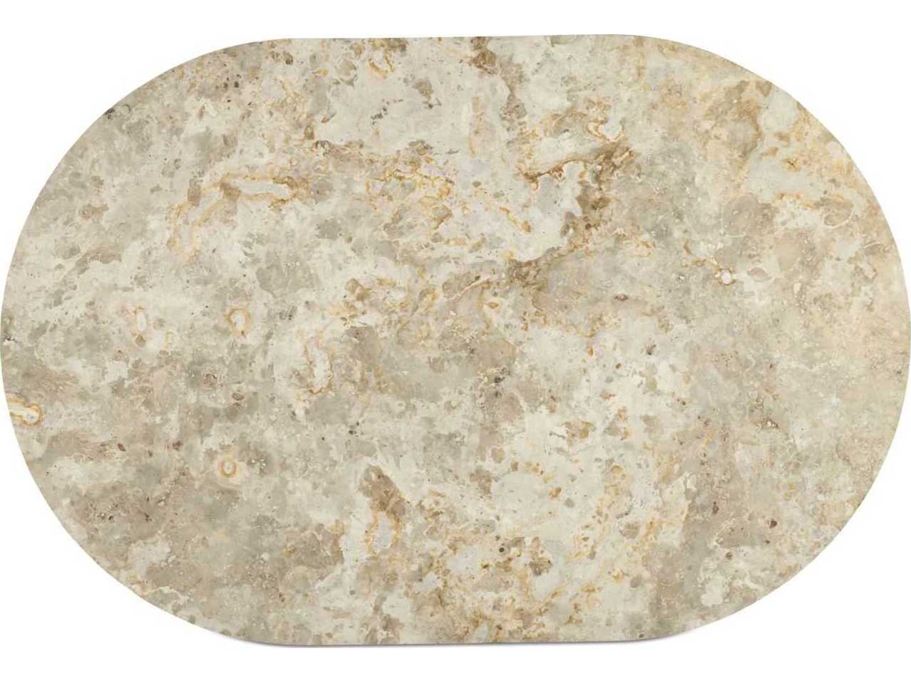 Moe's Home Carly Oval Marble Beige Coffee Table