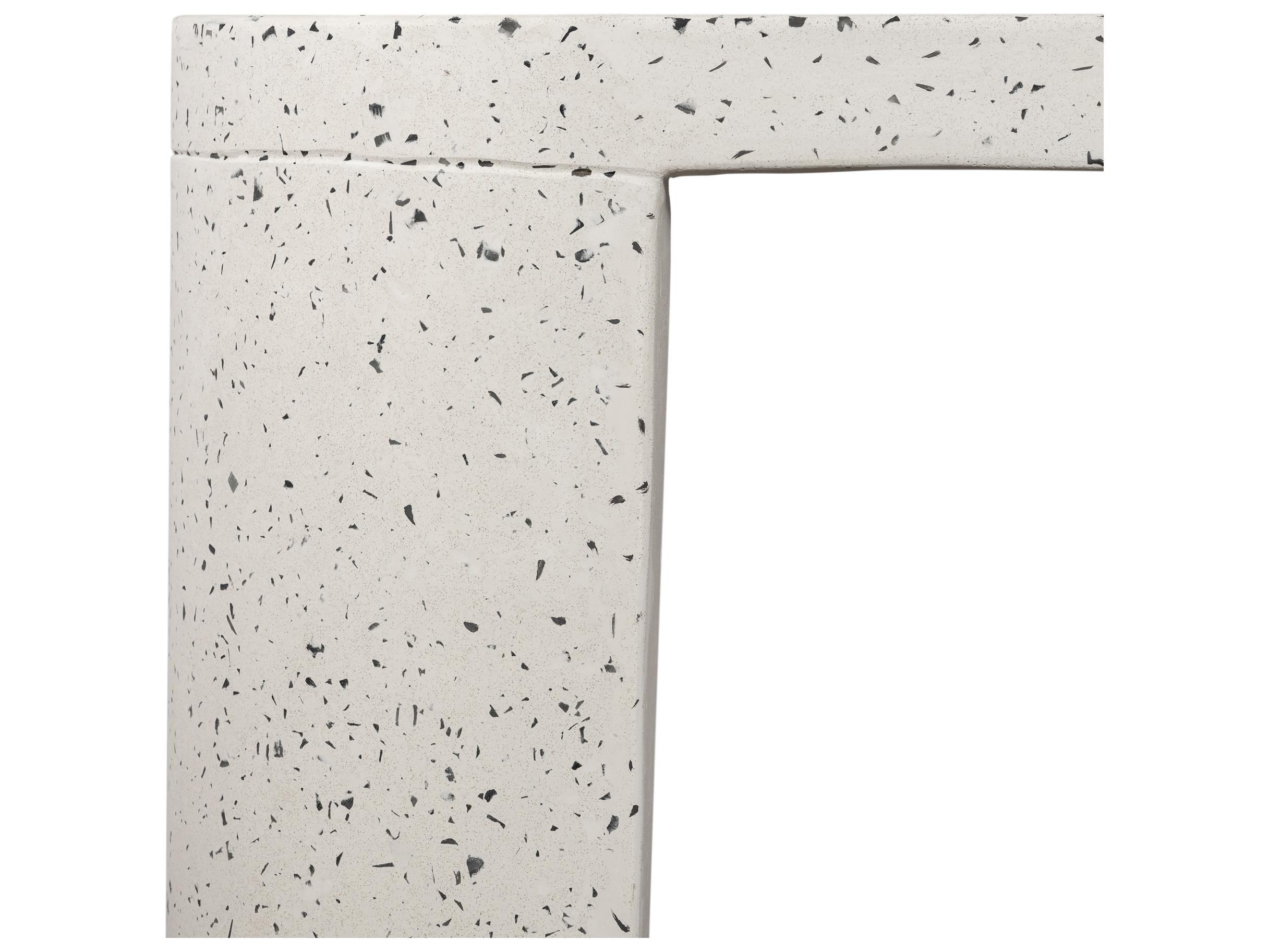 Moe's Home Lyon Greystone Terrazzo White Accent Bench