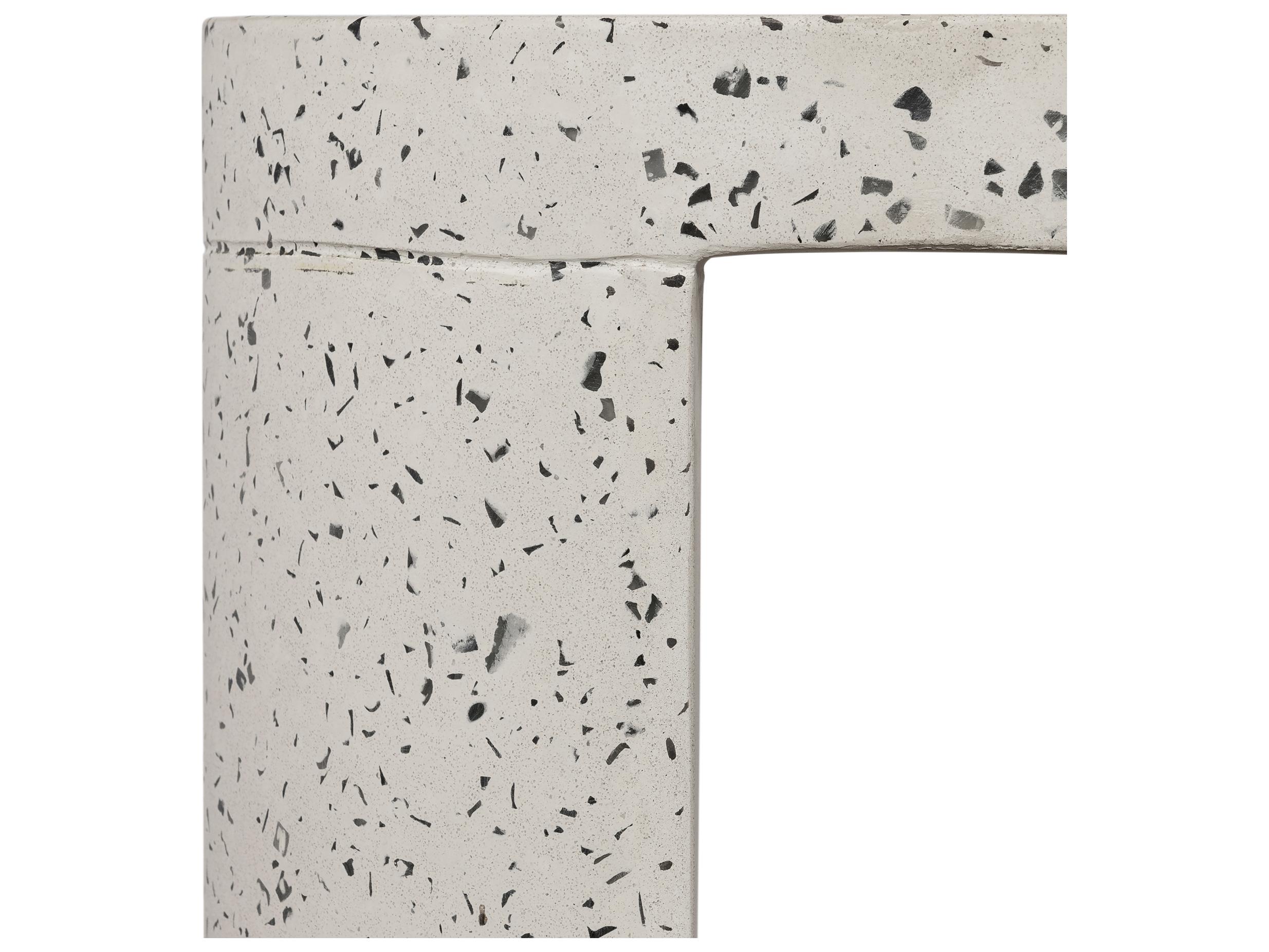 Moe's Home Lyon Greystone Terrazzo White Accent Stool