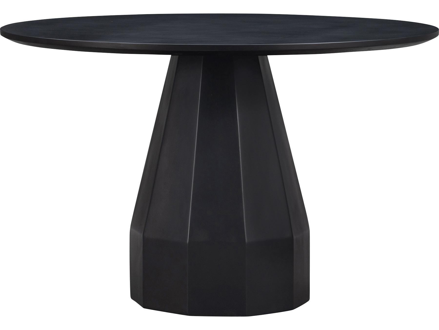 Moe's Home Templo Round Concrete Black Dining Table