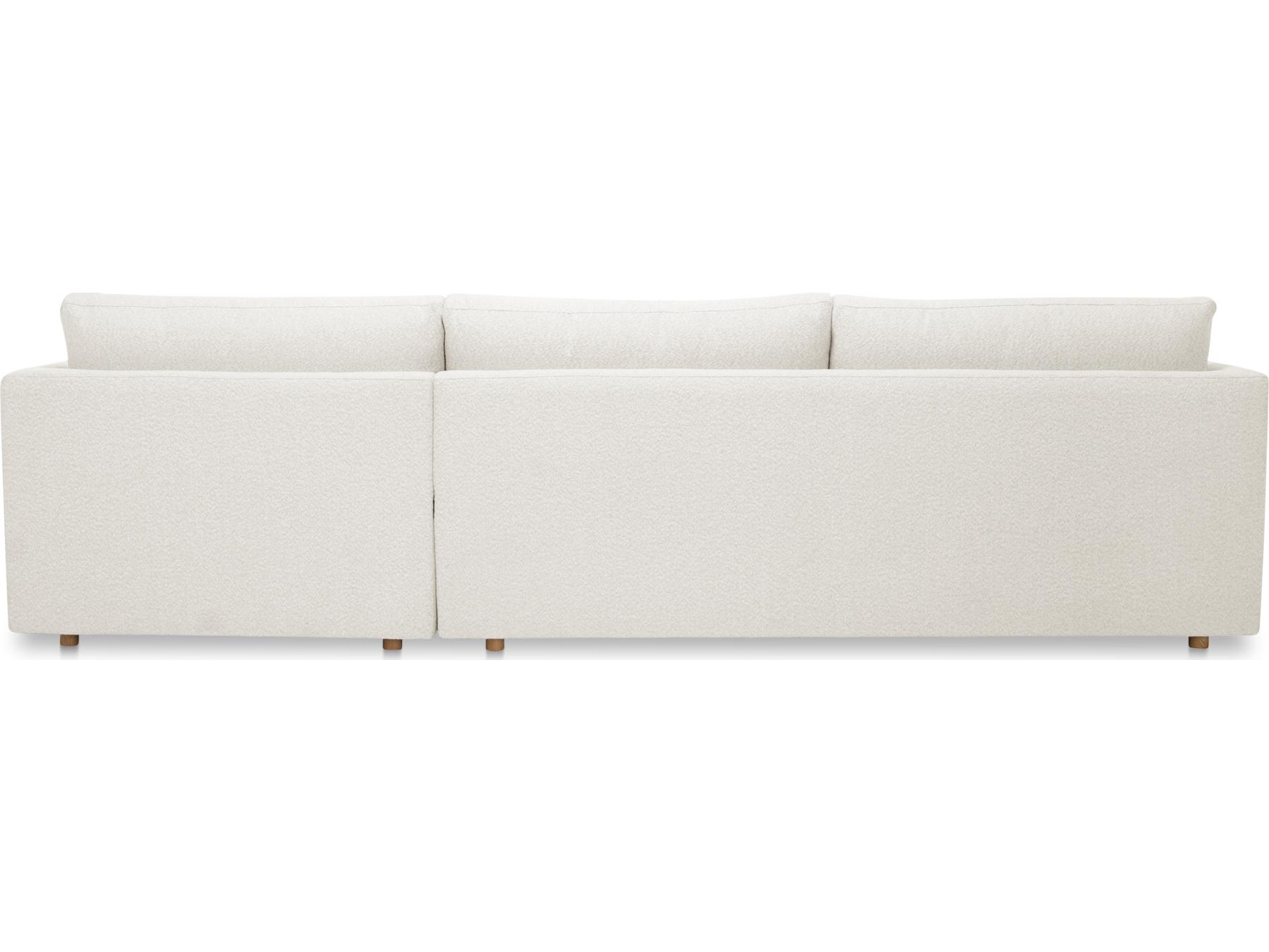 Moe's Home Bryn White Upholstered Sectional Sofa with RAF Chaise