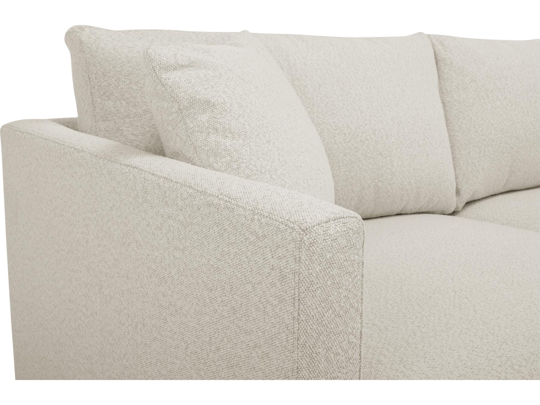 Moe's Home Bryn White Upholstered Sectional Sofa with RAF Chaise