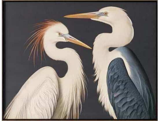 Moe's Home Two Cranes Framed Painting