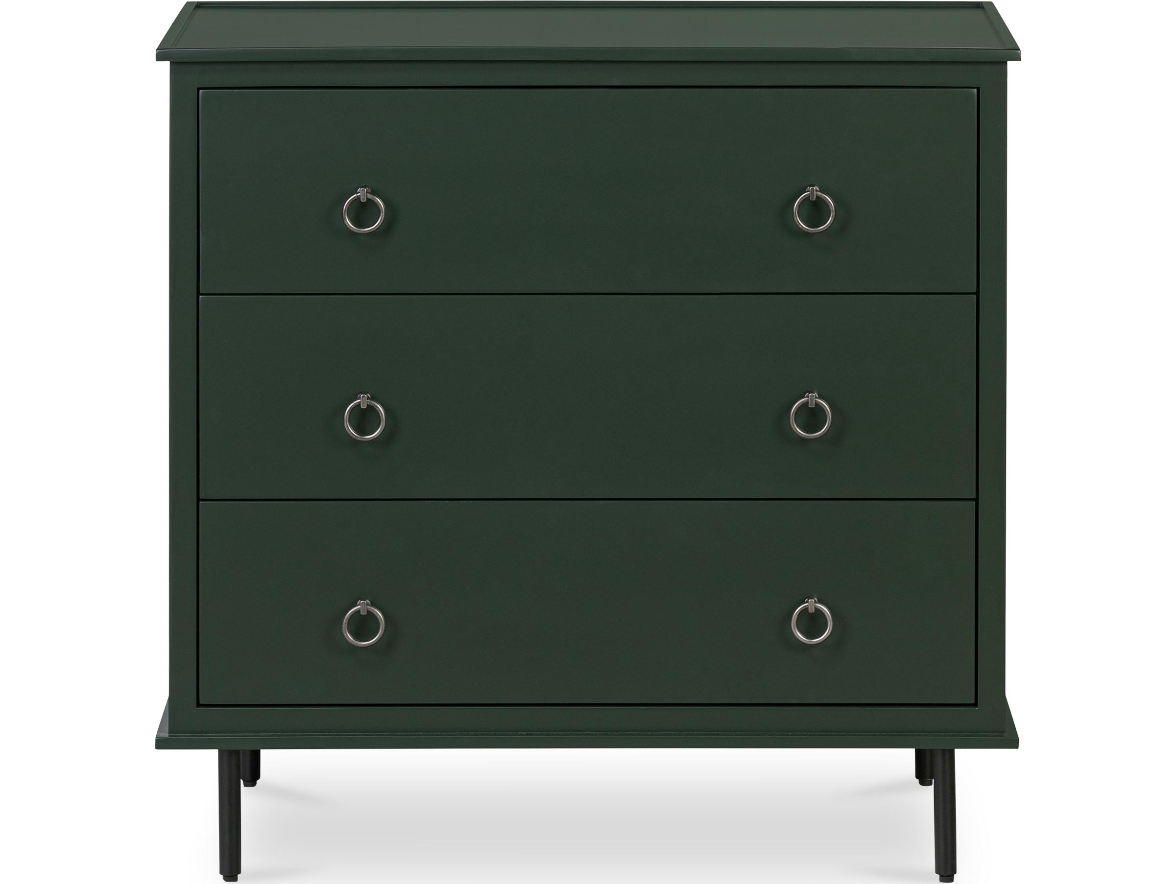 Moe's Home Reagan 3 Drawer Nightstand Deep Green