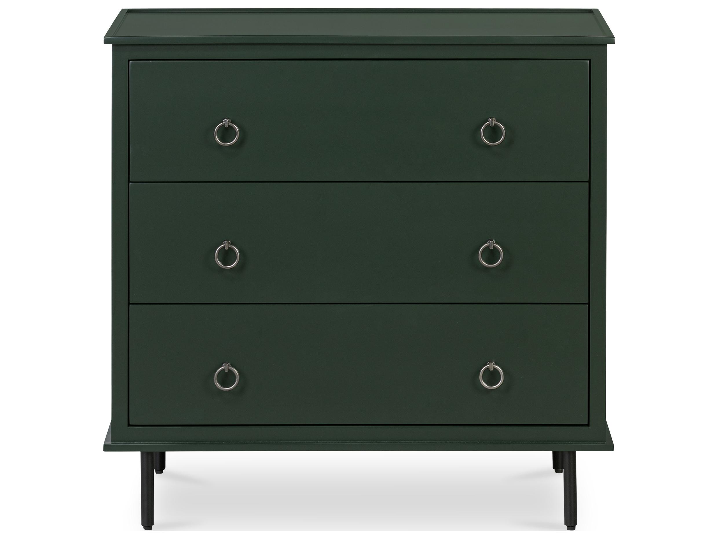 Moe's Home Reagan 3 Drawer Nightstand Deep Green