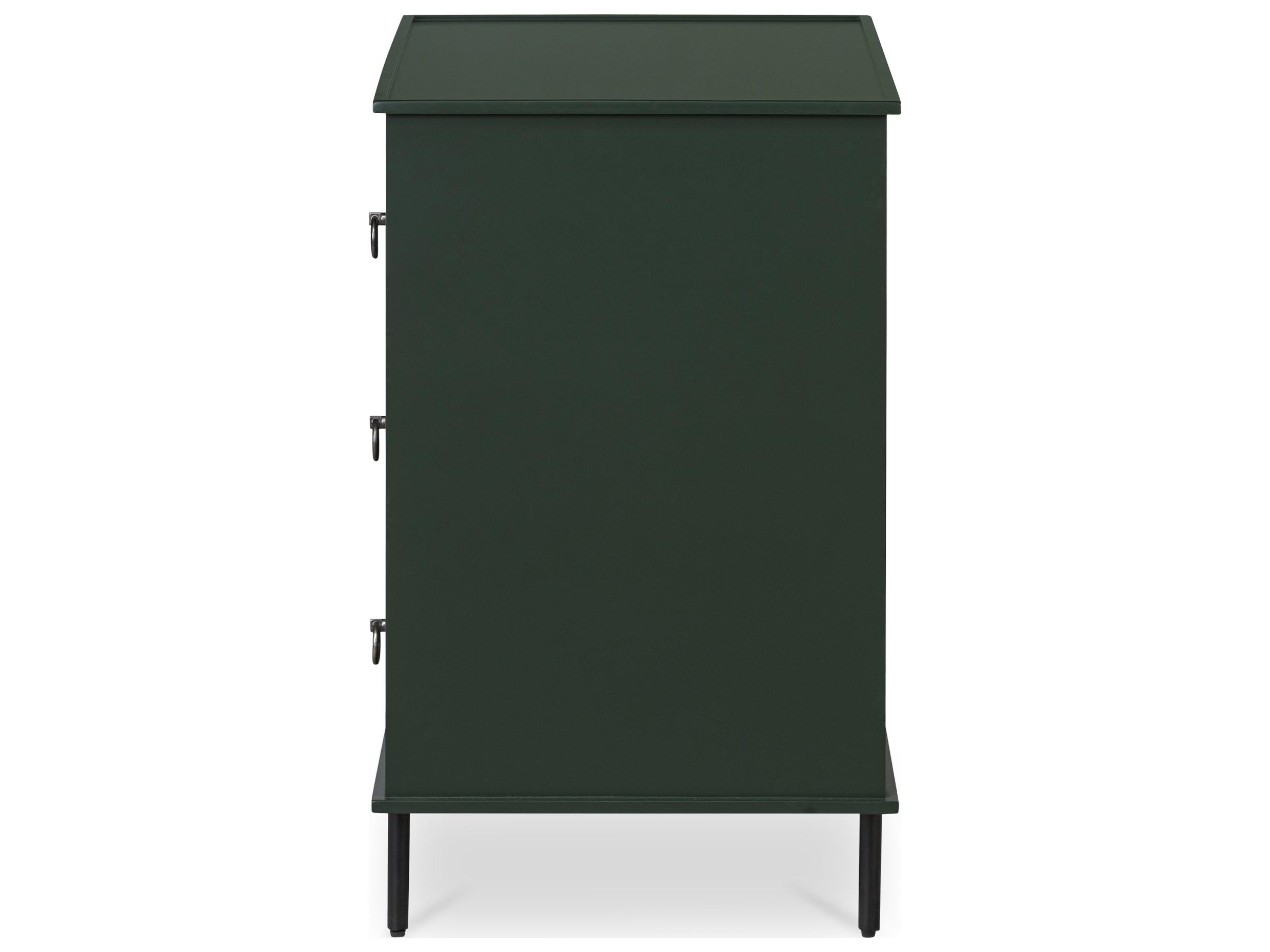 Moe's Home Reagan 3 Drawer Nightstand Deep Green