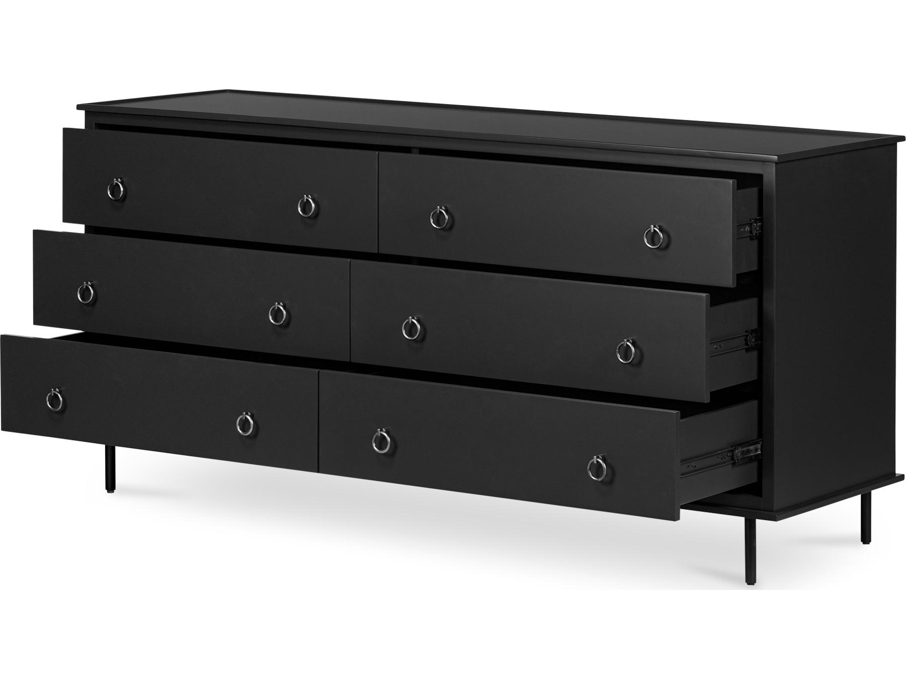 Moe's Home Reagan 6 Drawer Dresser Black
