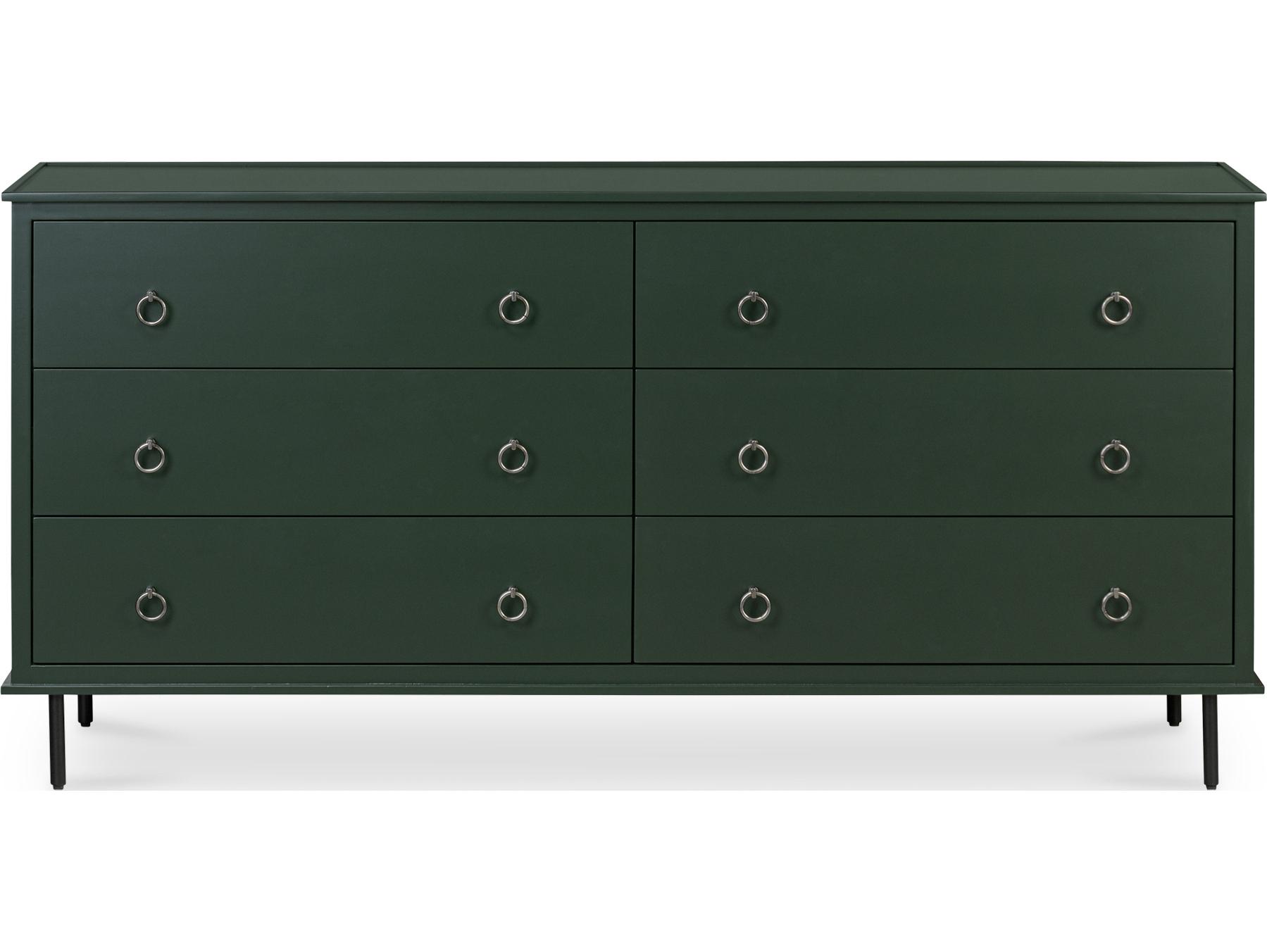 Moe's Home Reagan 6 Drawer Dresser Deep Green