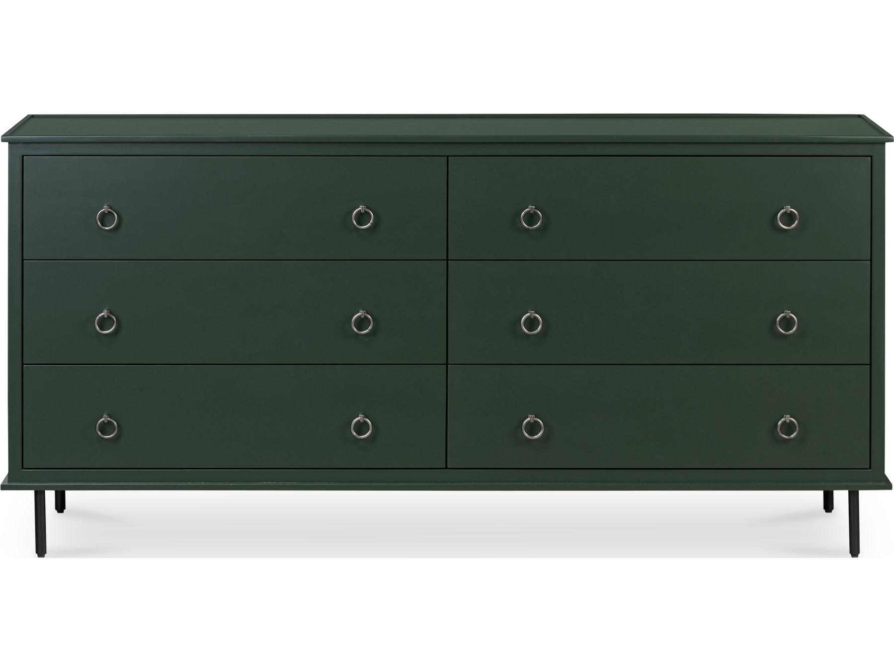 Moe's Home Reagan 6 Drawer Dresser Deep Green