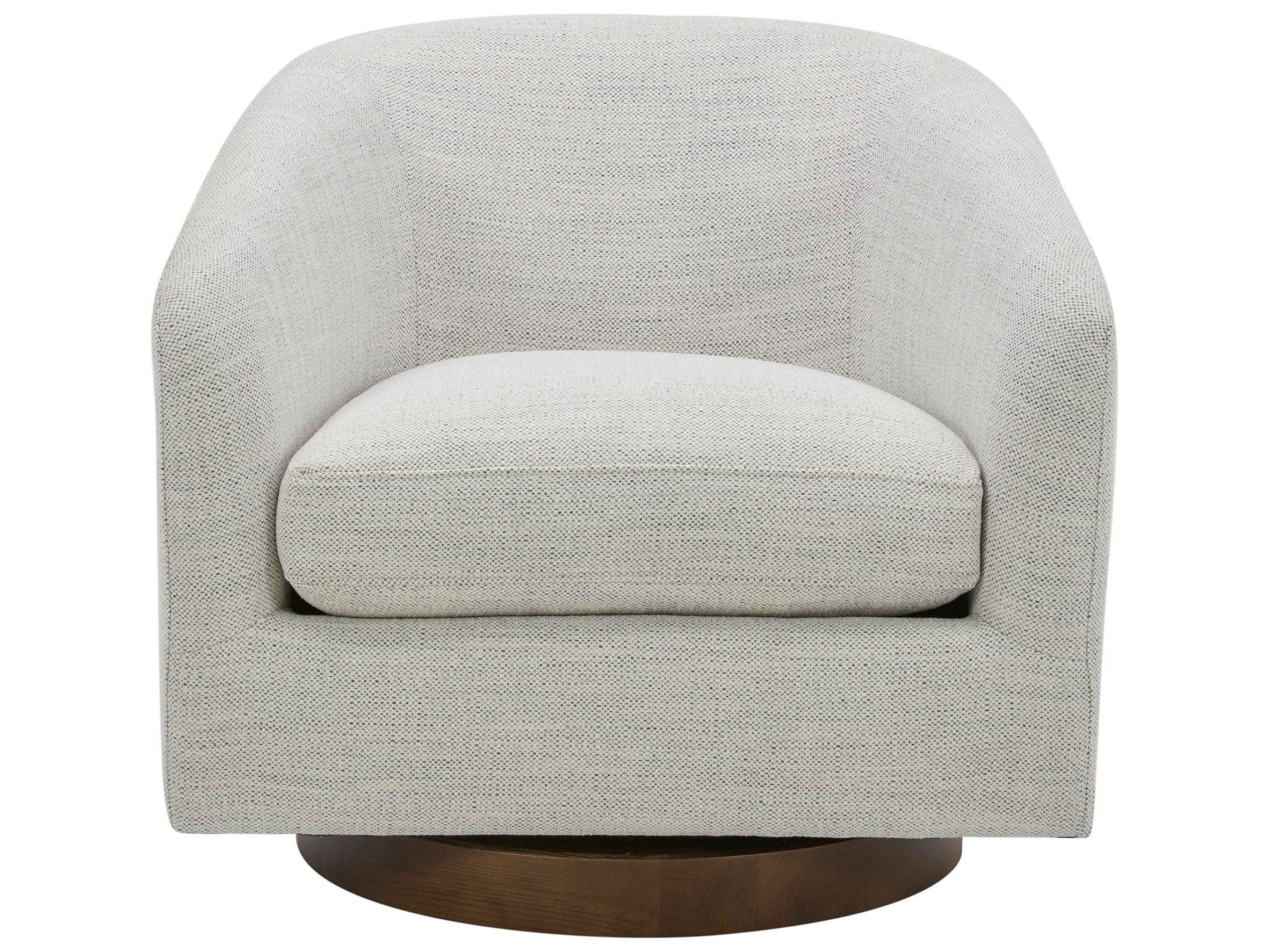 Moe's Home Swivel White Fabric Accent Chair
