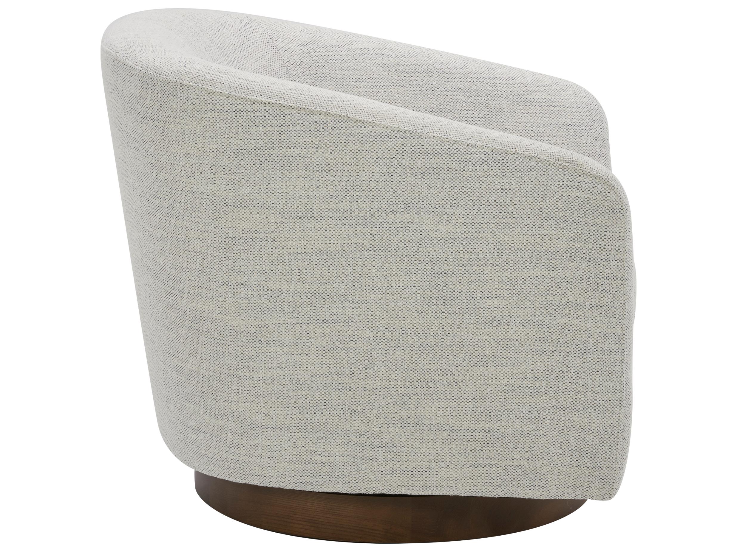 Moe's Home Swivel White Fabric Accent Chair