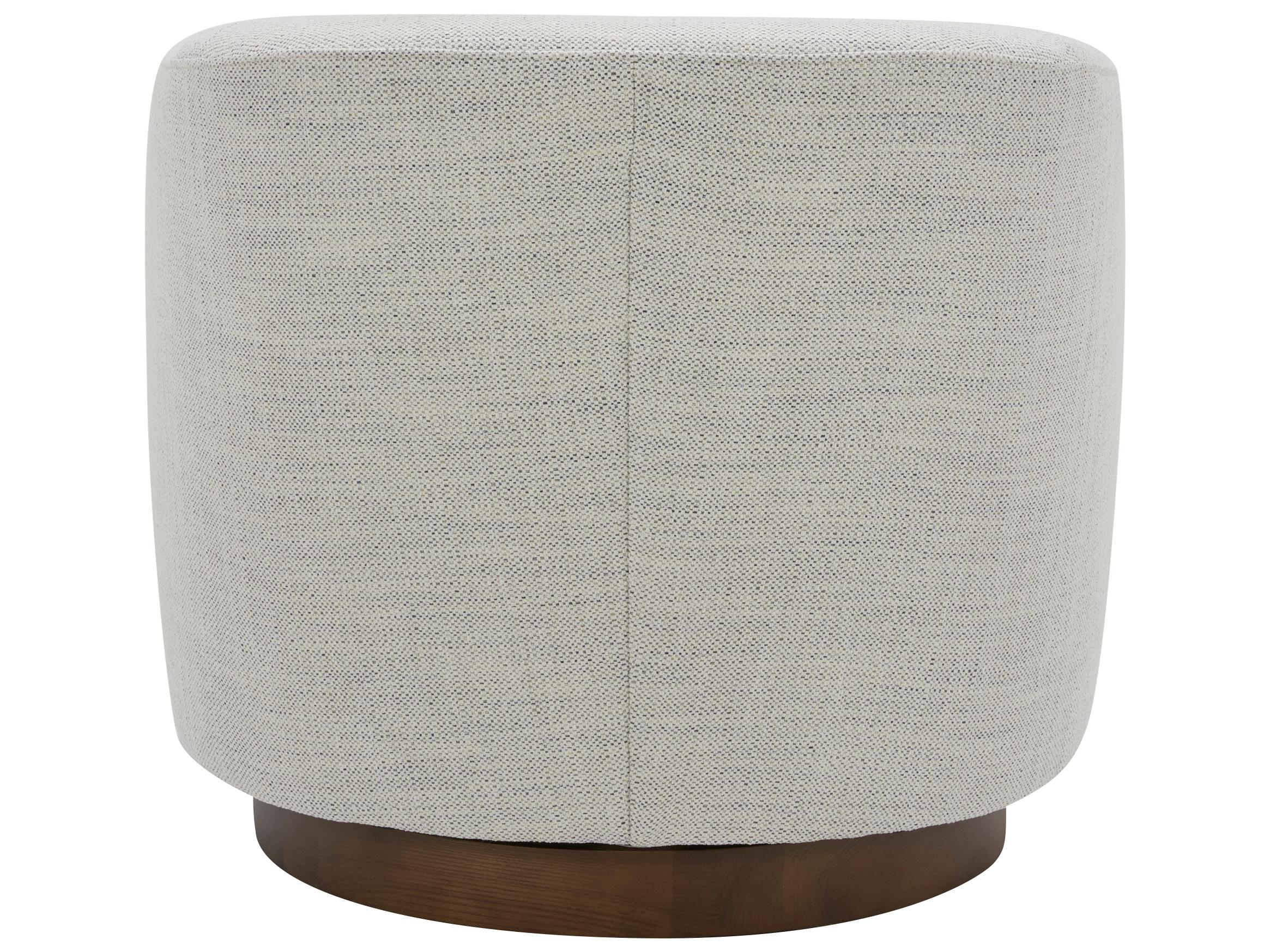 Moe's Home Swivel White Fabric Accent Chair