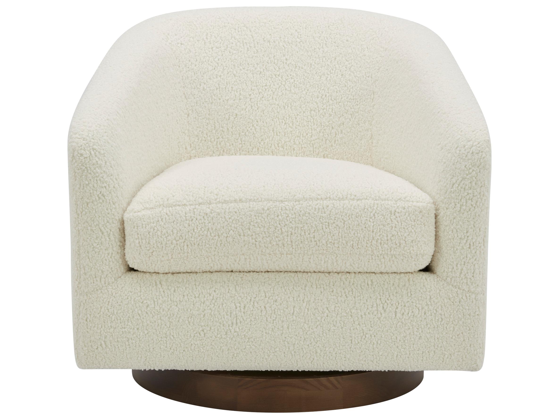 Moe's Home Swivel White Fabric Accent Chair