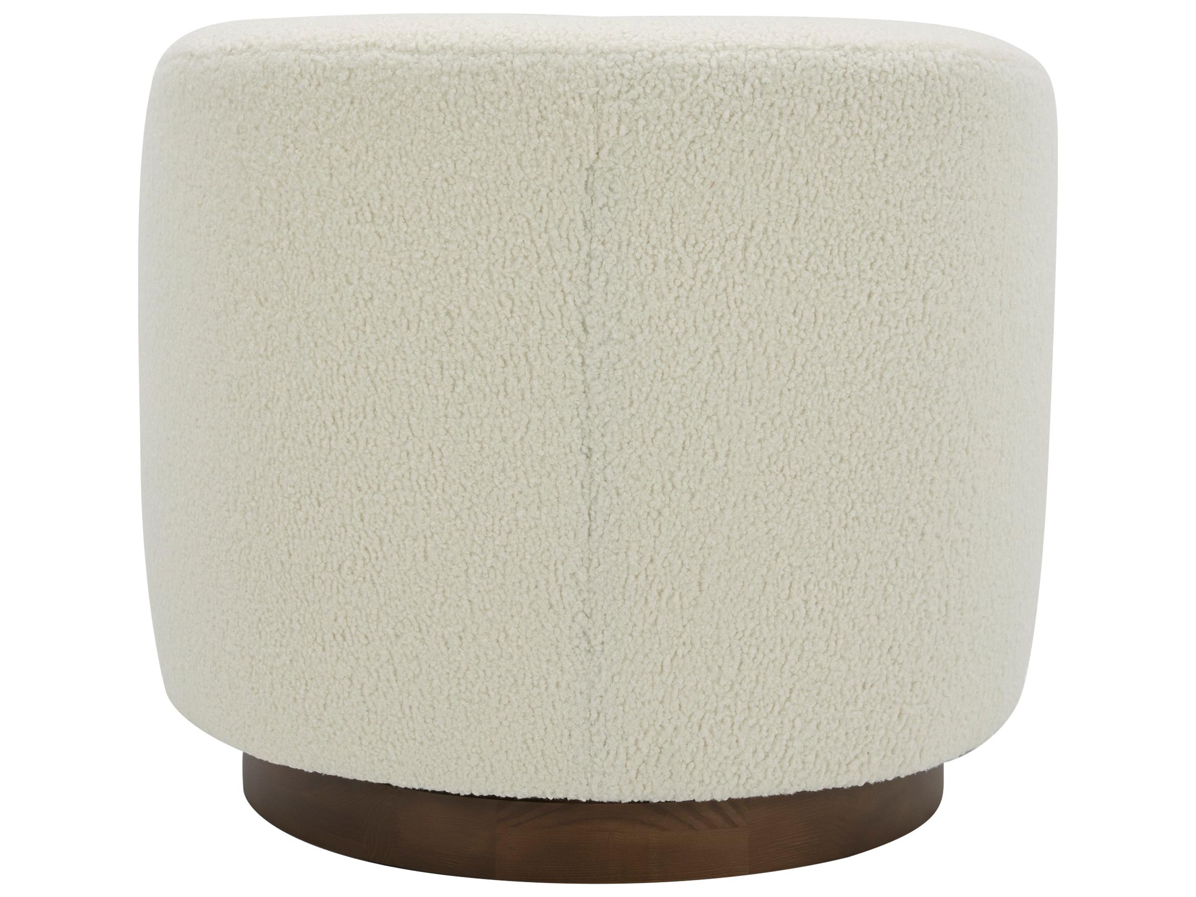 Moe's Home Swivel White Fabric Accent Chair
