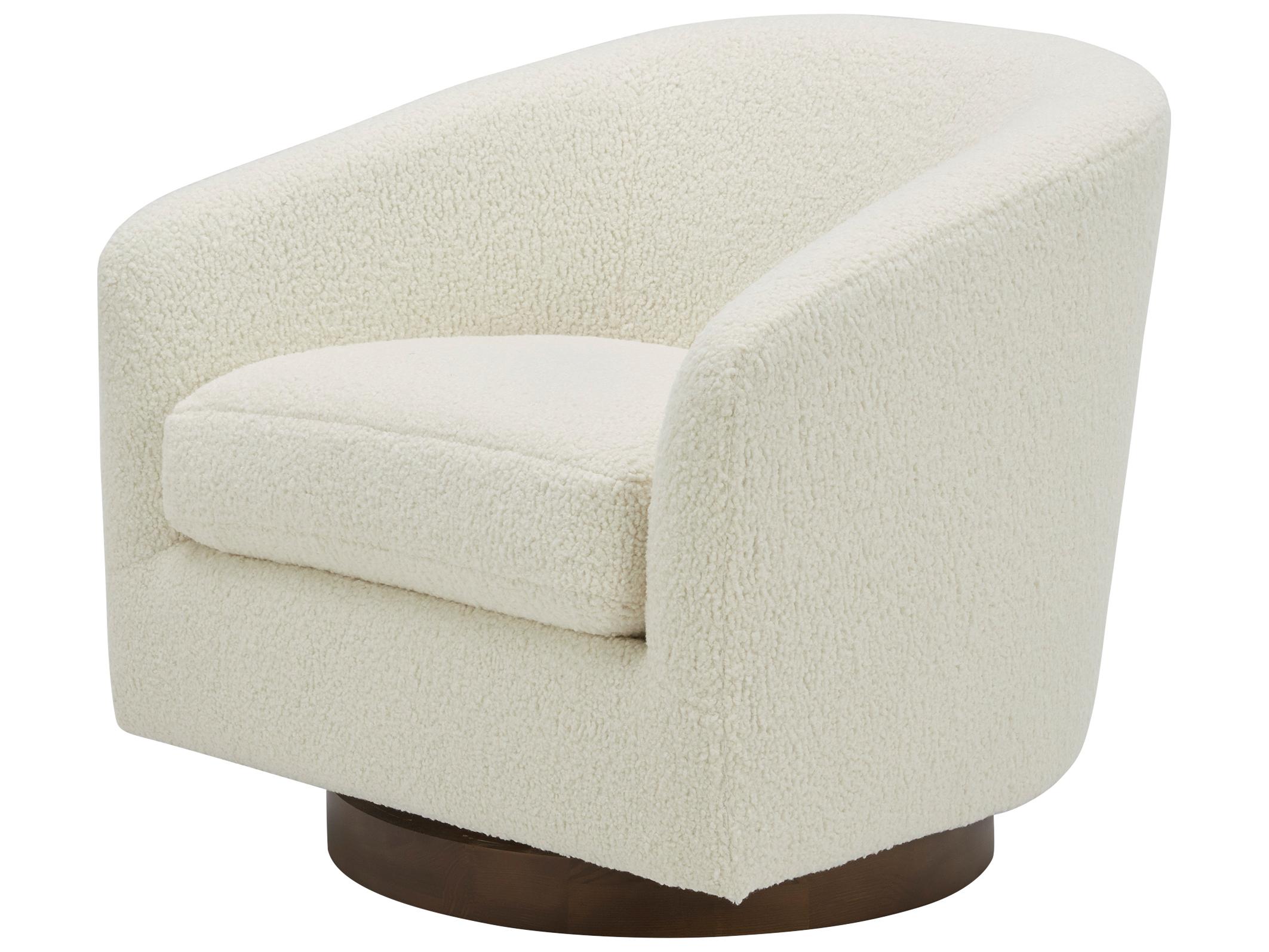 Moe's Home Swivel White Fabric Accent Chair